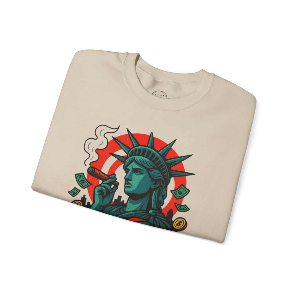 Money Talks Statue of Liberty Sweatshirt | Urban Streetwear