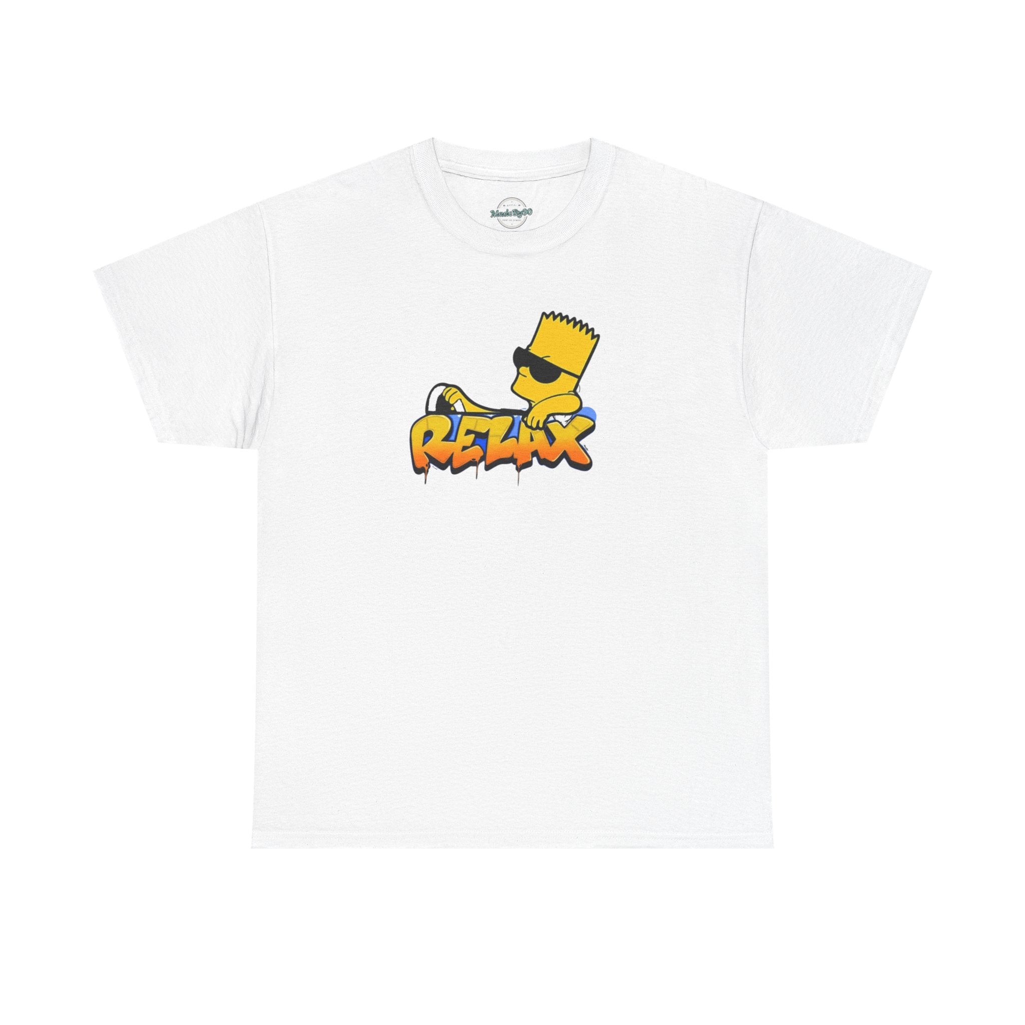 Relax Bart Graphic Tee — Retro Skate Cartoon T‑Shirt