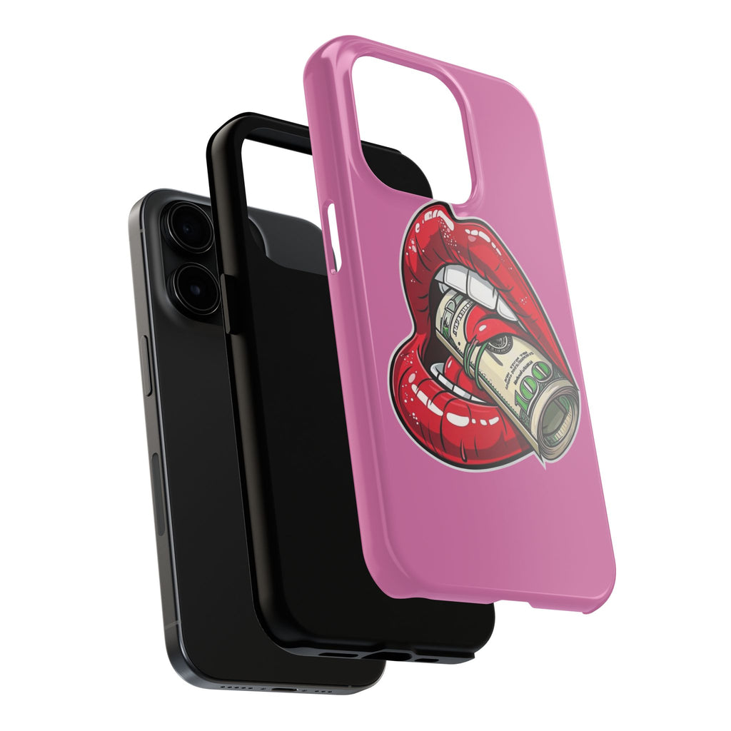 Red Lips Holding Money phone case | Tough Phone Cases