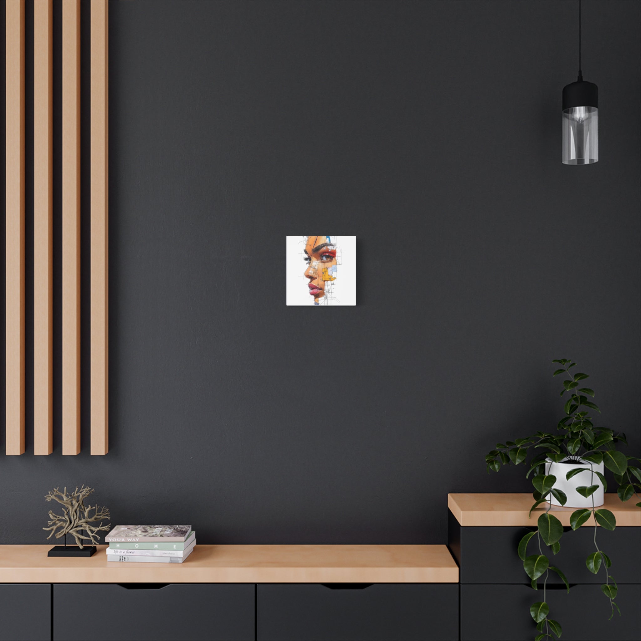 Abstract Portrait Canvas Print — Modern Female Profile Art on Stretched Matte Canvas