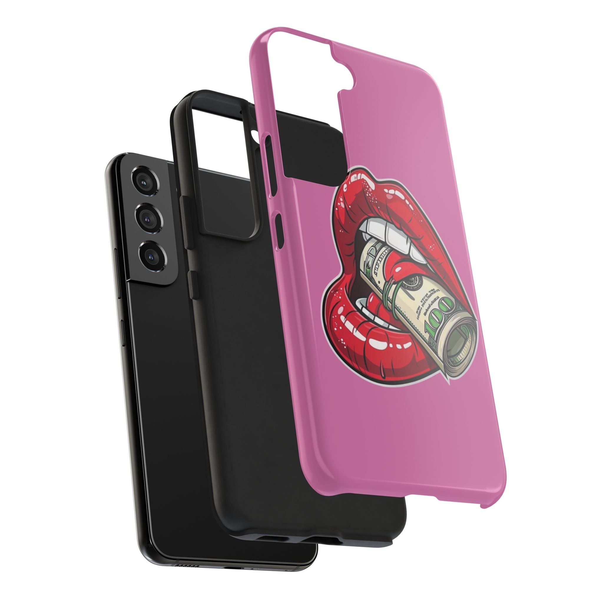 Red Lips Holding Money phone case | Tough Phone Cases
