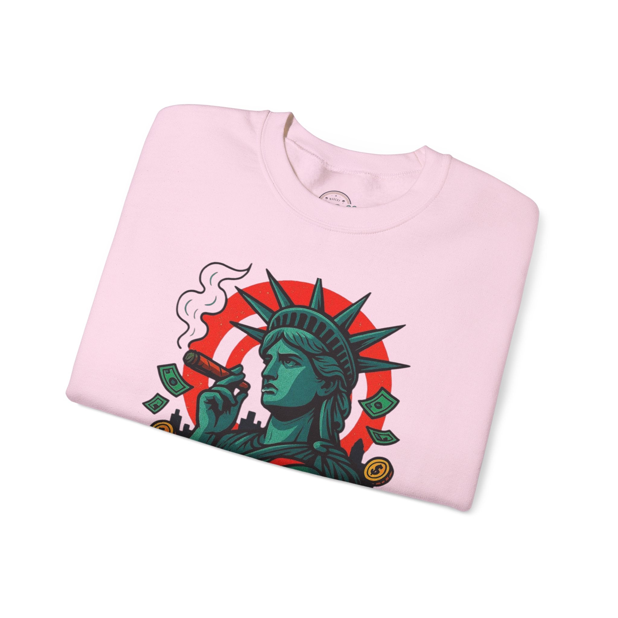 Money Talks Statue of Liberty Sweatshirt | Urban Streetwear