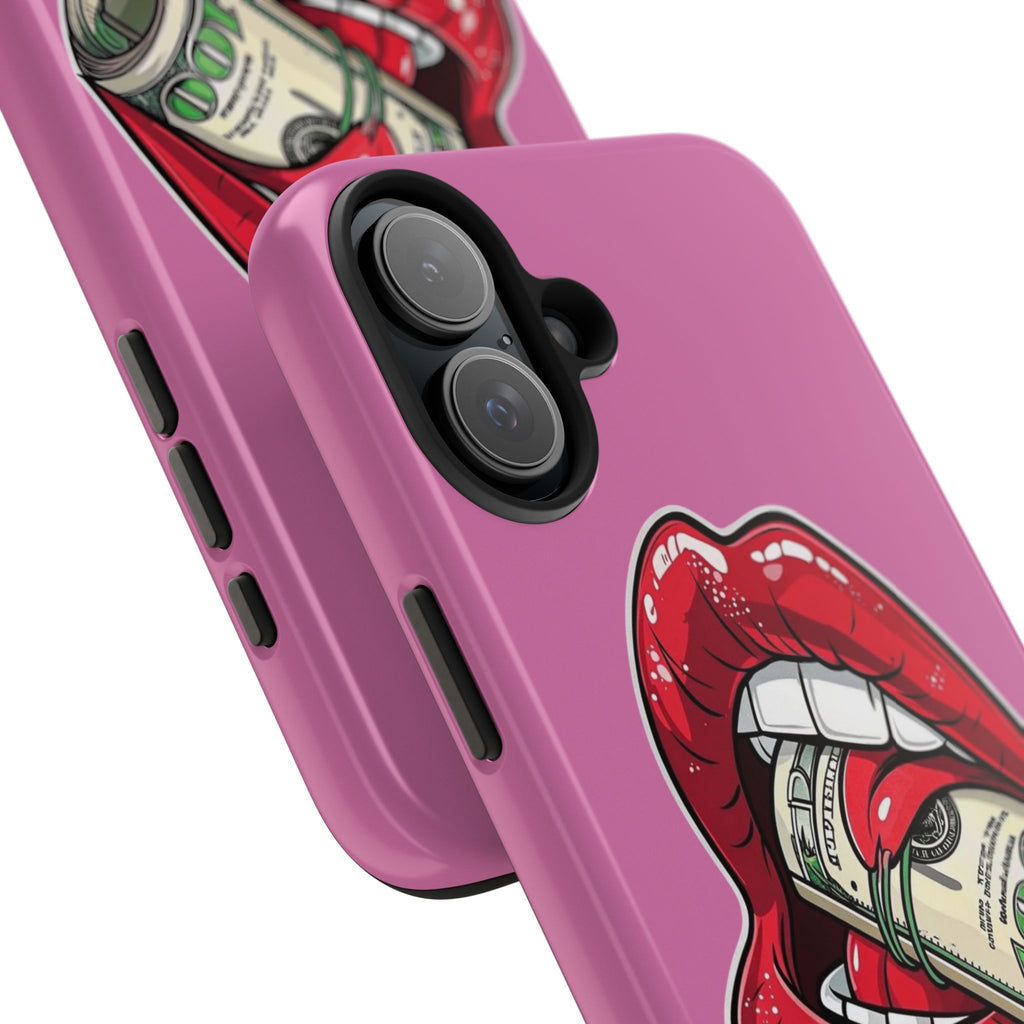 Red Lips Holding Money phone case | Tough Phone Cases