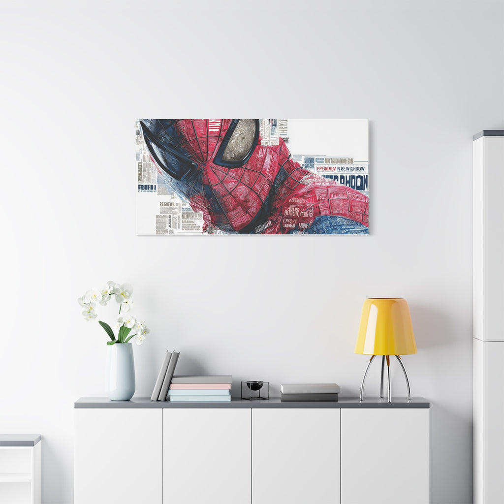 Superhero Portrait Matte Canvas Wall Art Spiderman - Stretched 1.25"
