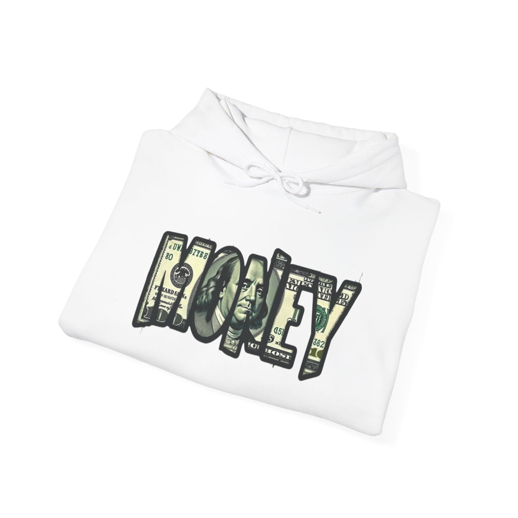 Money Graphic Hoodie — Bold Cash Text Streetwear Pullover