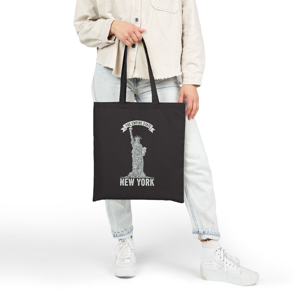 New York Statue of Liberty Tote Bag – Empire State Cotton Canvas Shopper