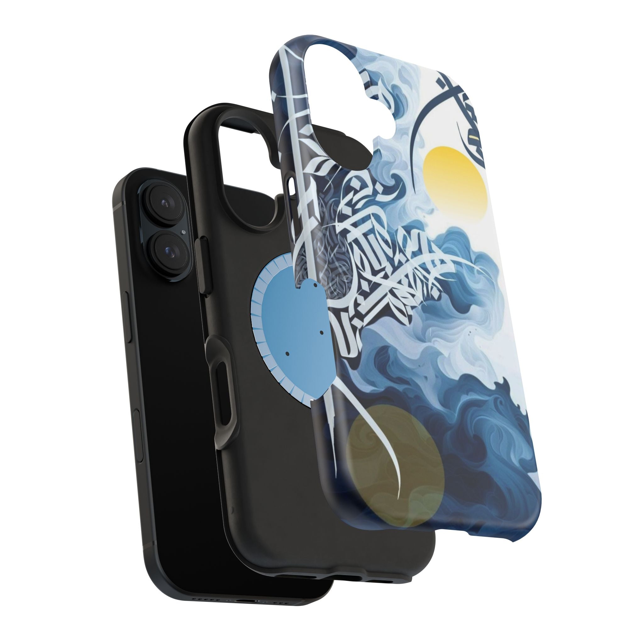Magnetic Impact-Resistant Case — Blue Nautical Wave Mandala Design