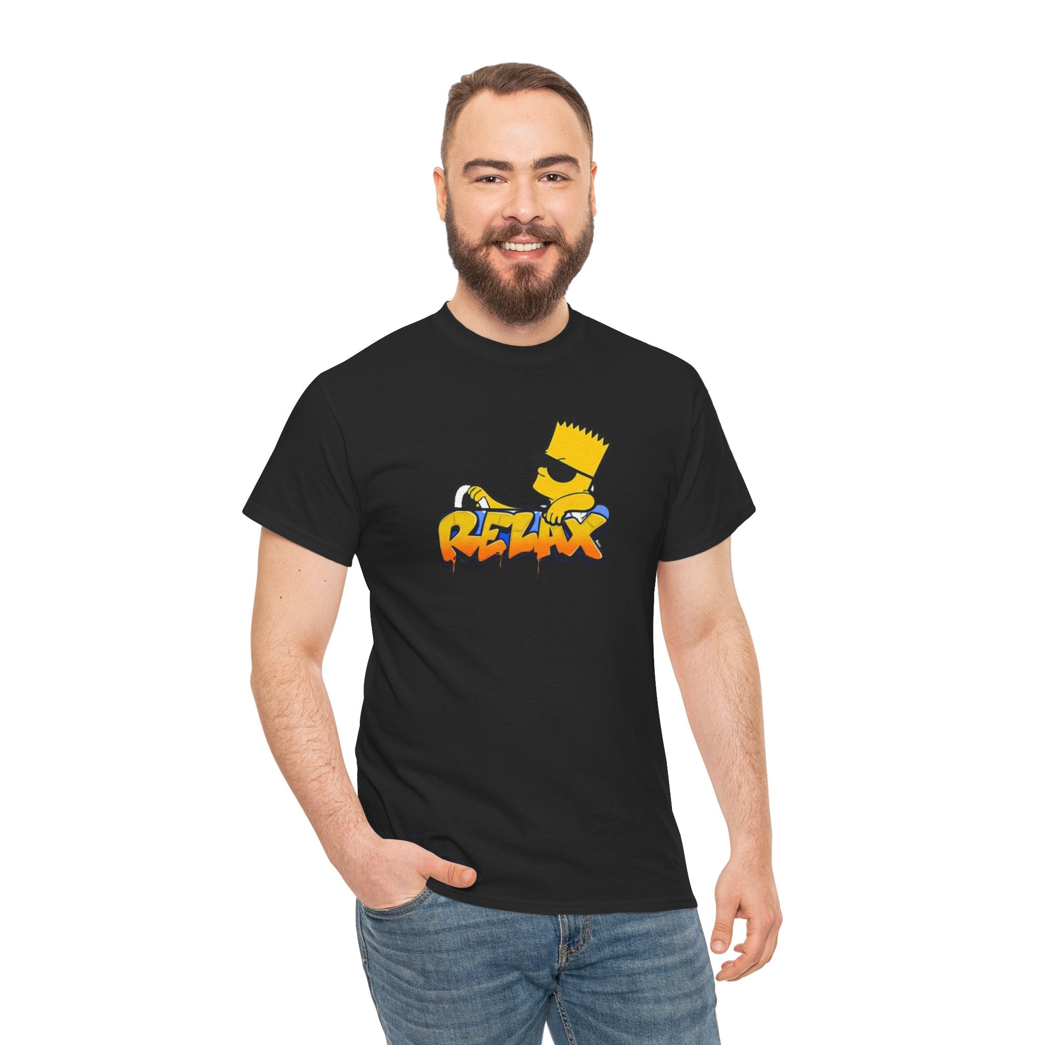 Relax Bart Graphic Tee — Retro Skate Cartoon T‑Shirt