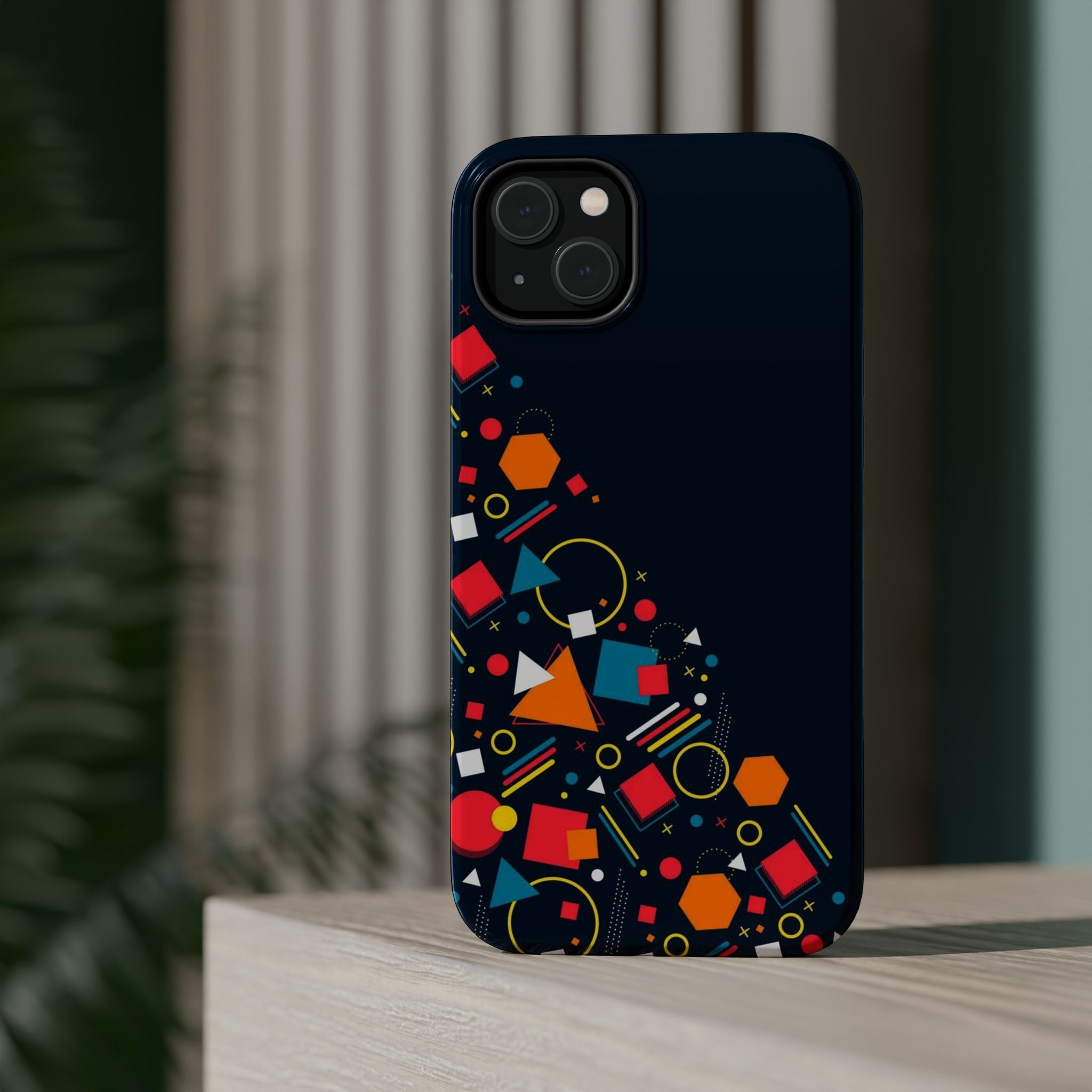Magnetic Impact-Resistant Phone Case — Geometric Confetti Design