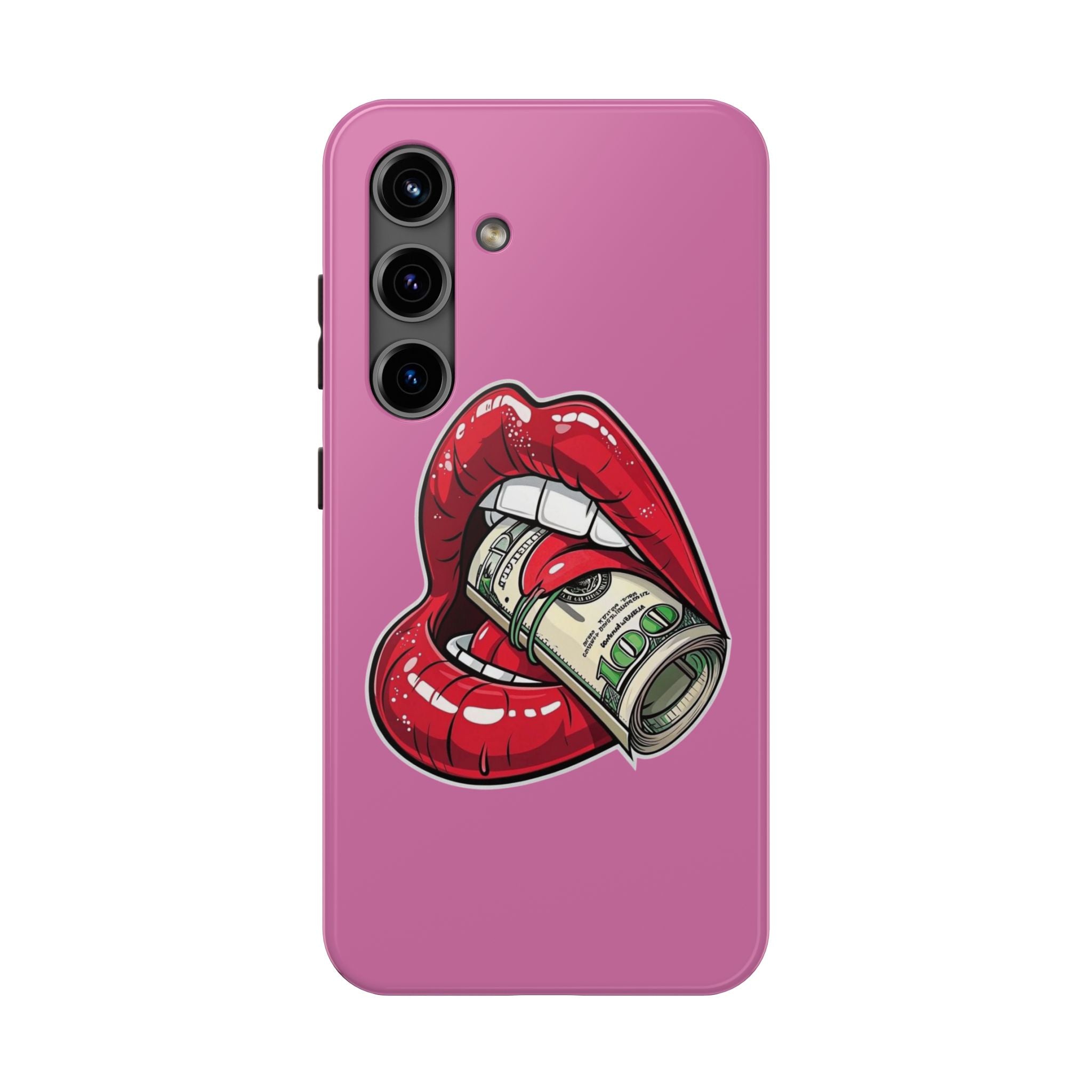 Red Lips Holding Money phone case | Tough Phone Cases