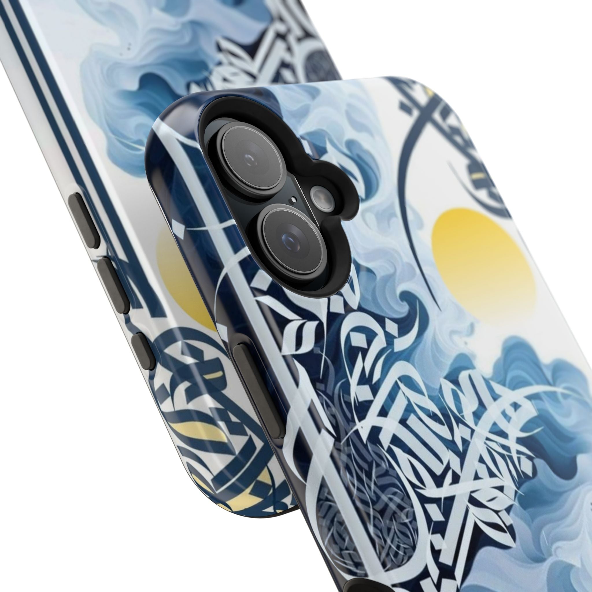 Magnetic Impact-Resistant Case — Blue Nautical Wave Mandala Design