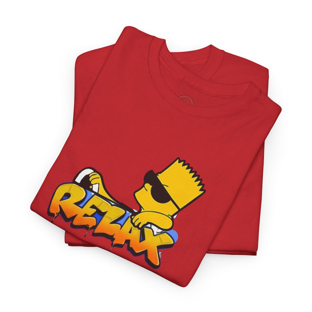 Relax Bart Graphic Tee — Retro Skate Cartoon T‑Shirt