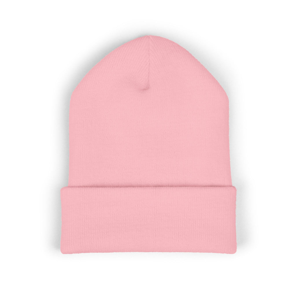 Embroidered "Skateish" Classic Cuffed Beanie — Yellow Knit Hat