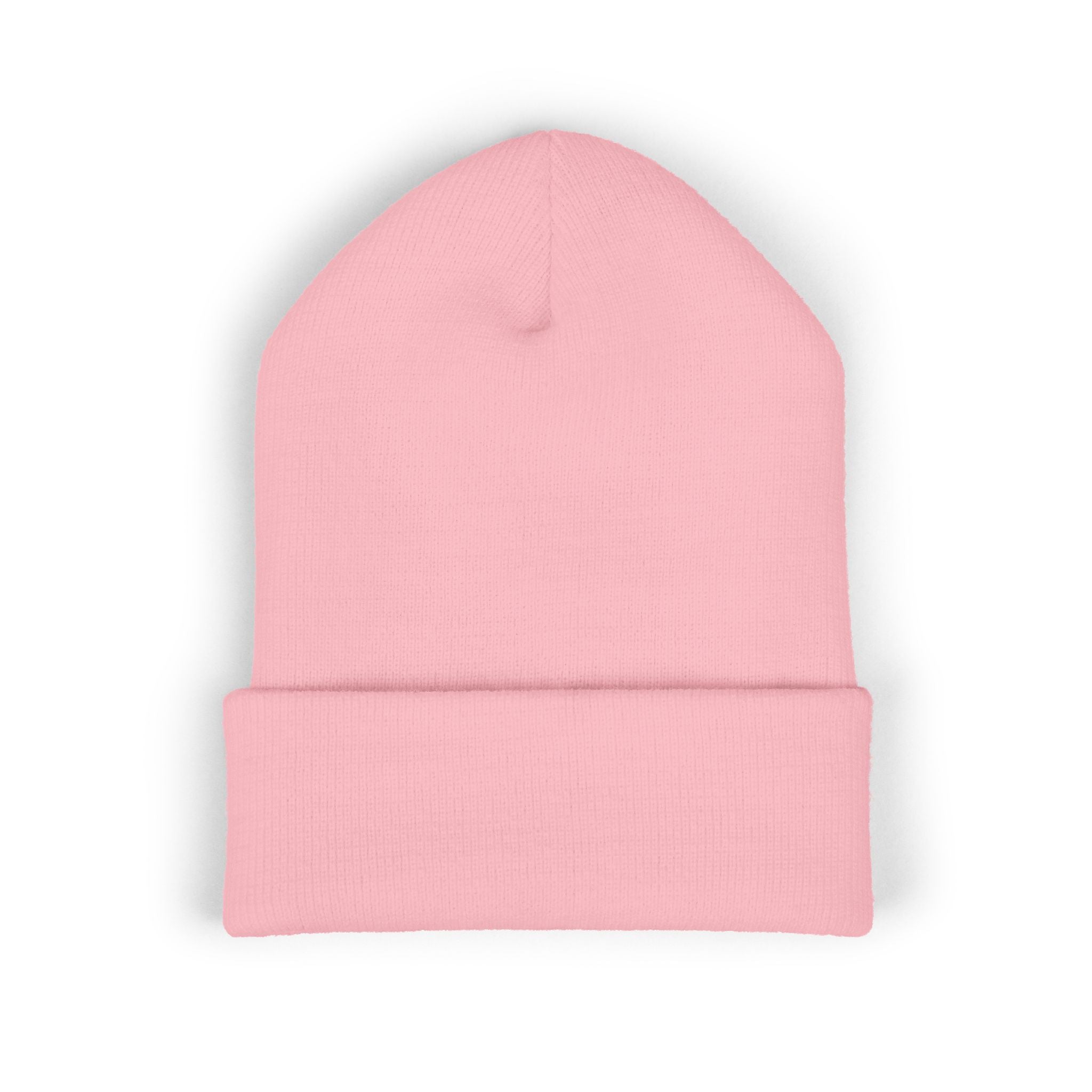 Embroidered "Skateish" Classic Cuffed Beanie — Yellow Knit Hat