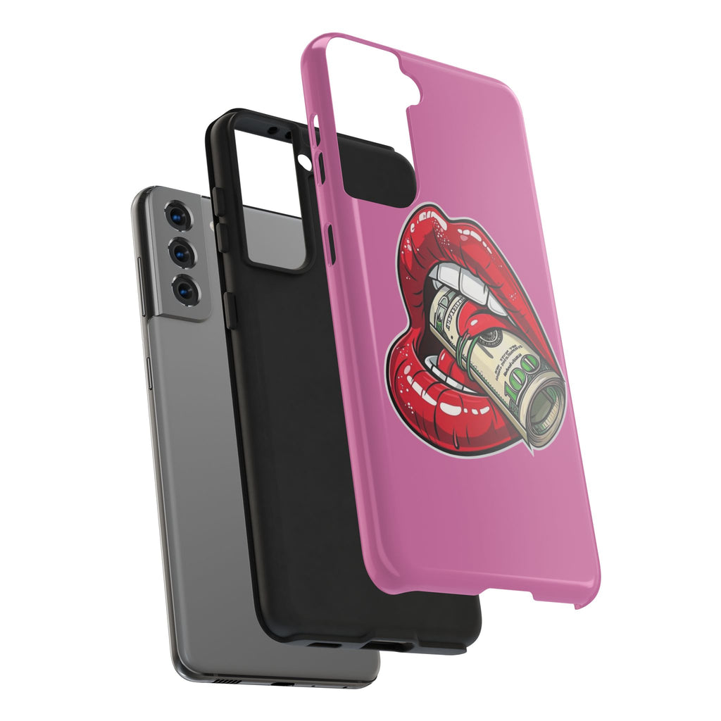 Red Lips Holding Money phone case | Tough Phone Cases