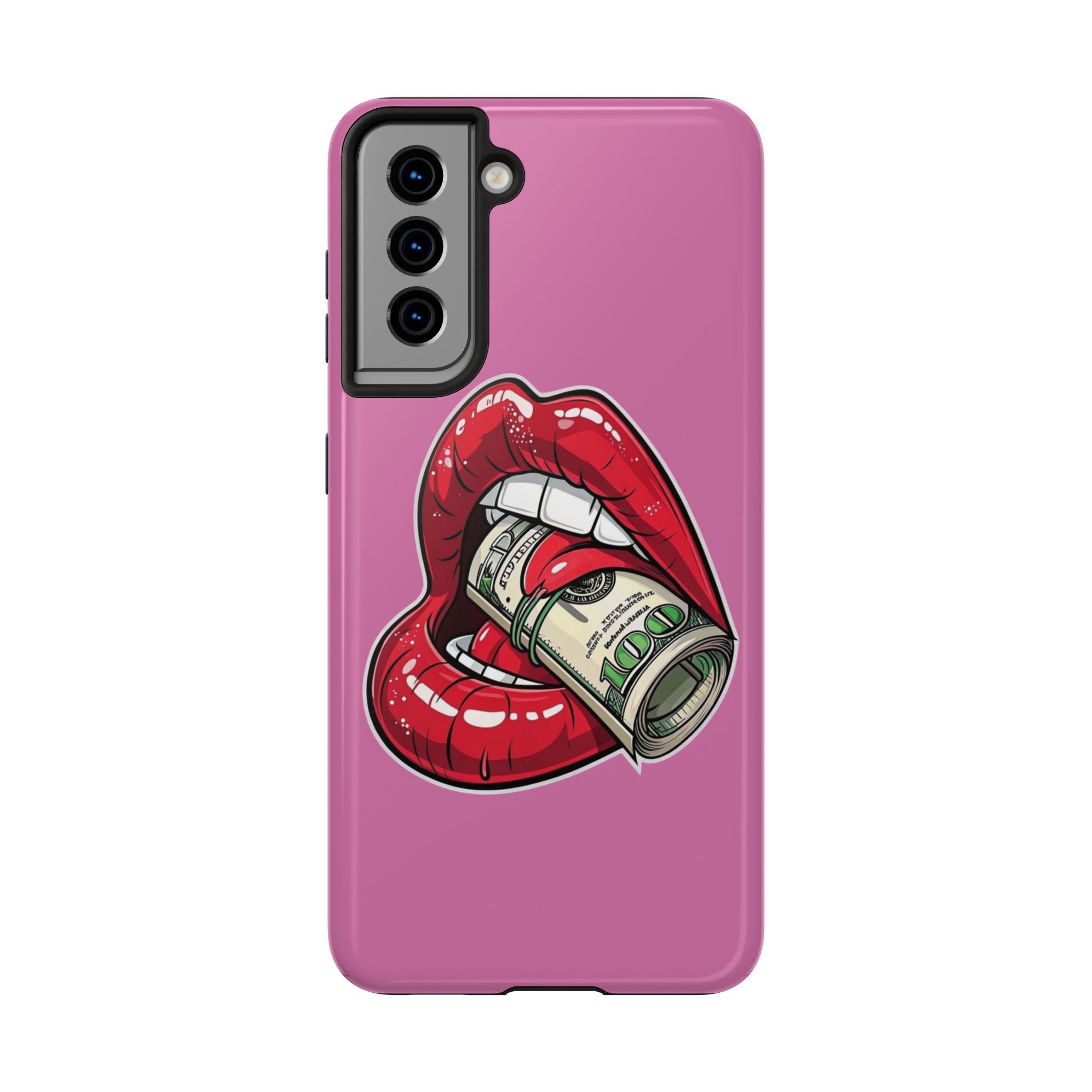 Red Lips Holding Money phone case | Tough Phone Cases