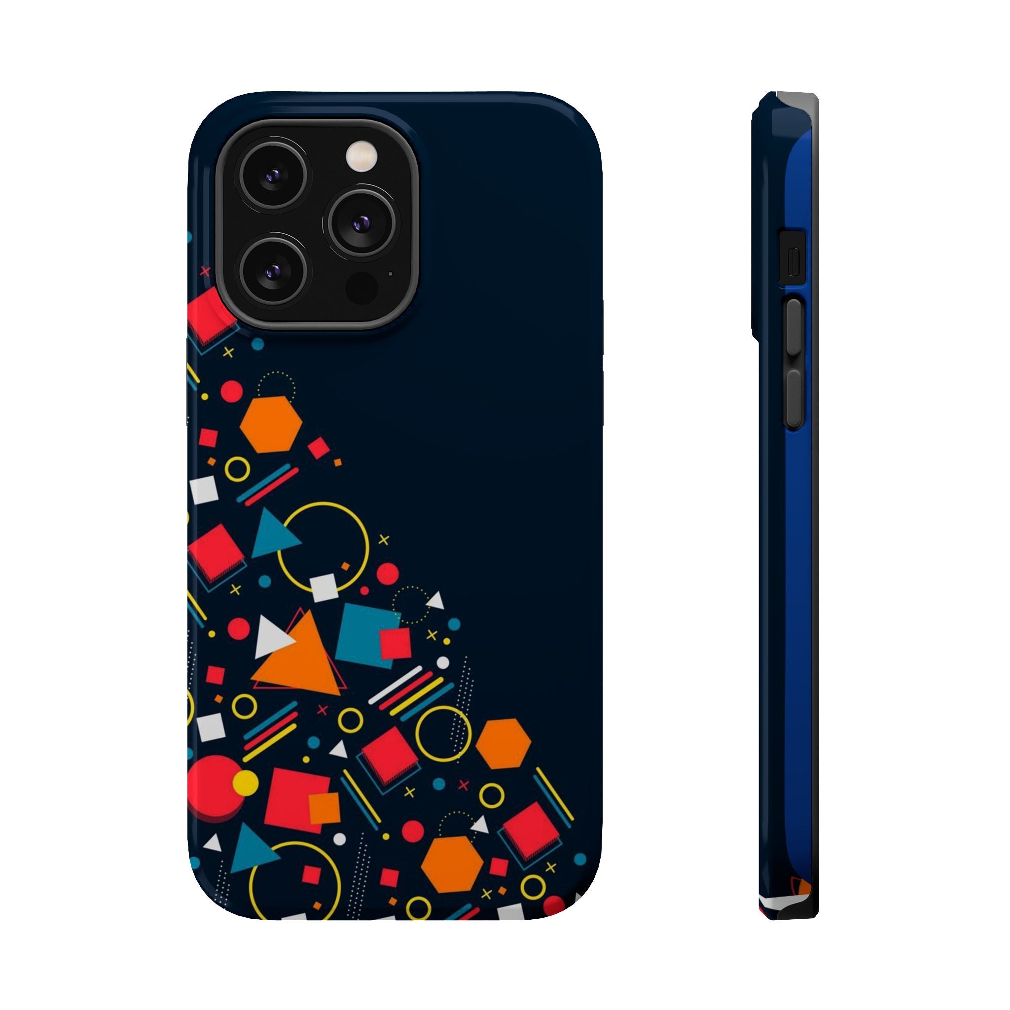 Magnetic Impact-Resistant Phone Case — Geometric Confetti Design
