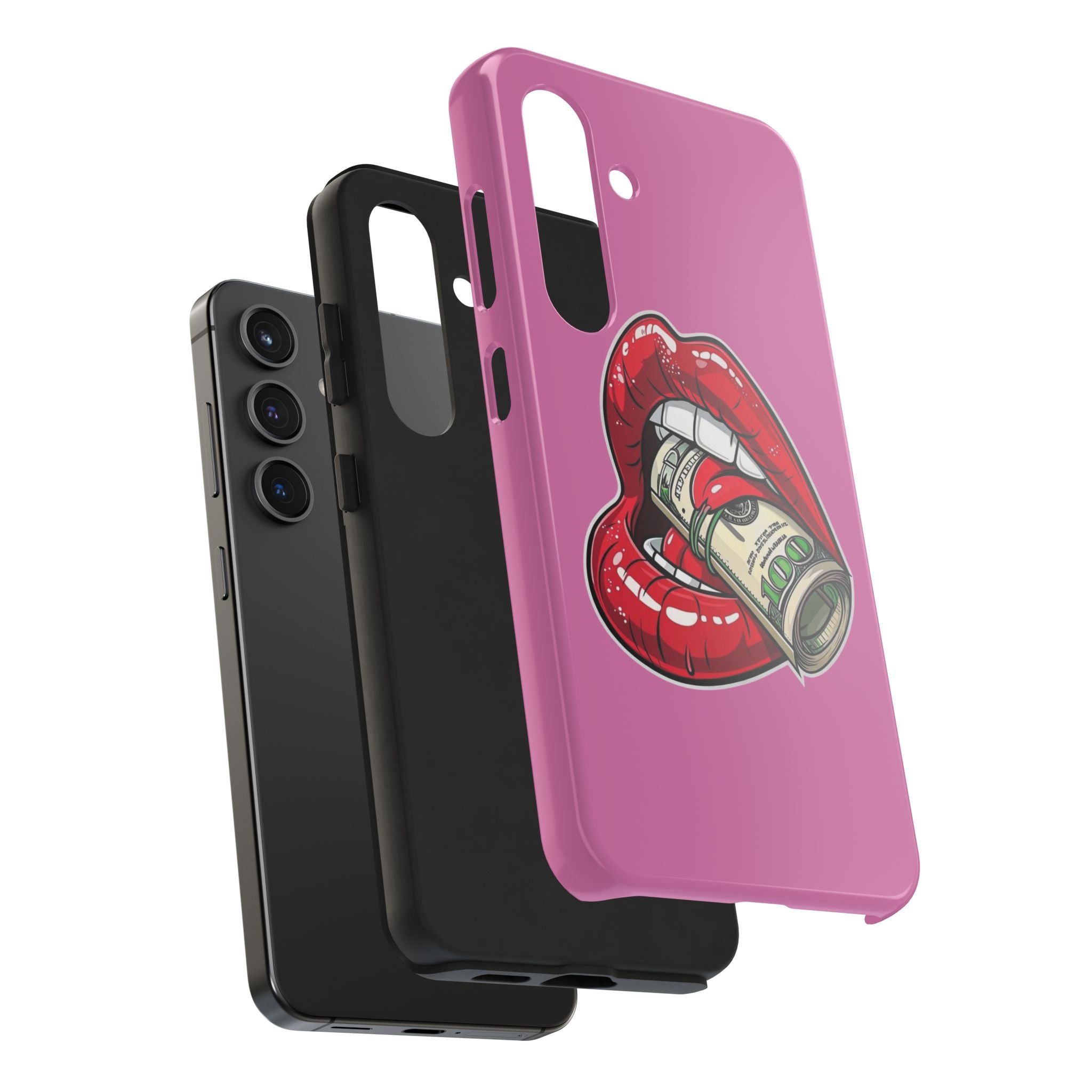 Red Lips Holding Money phone case | Tough Phone Cases