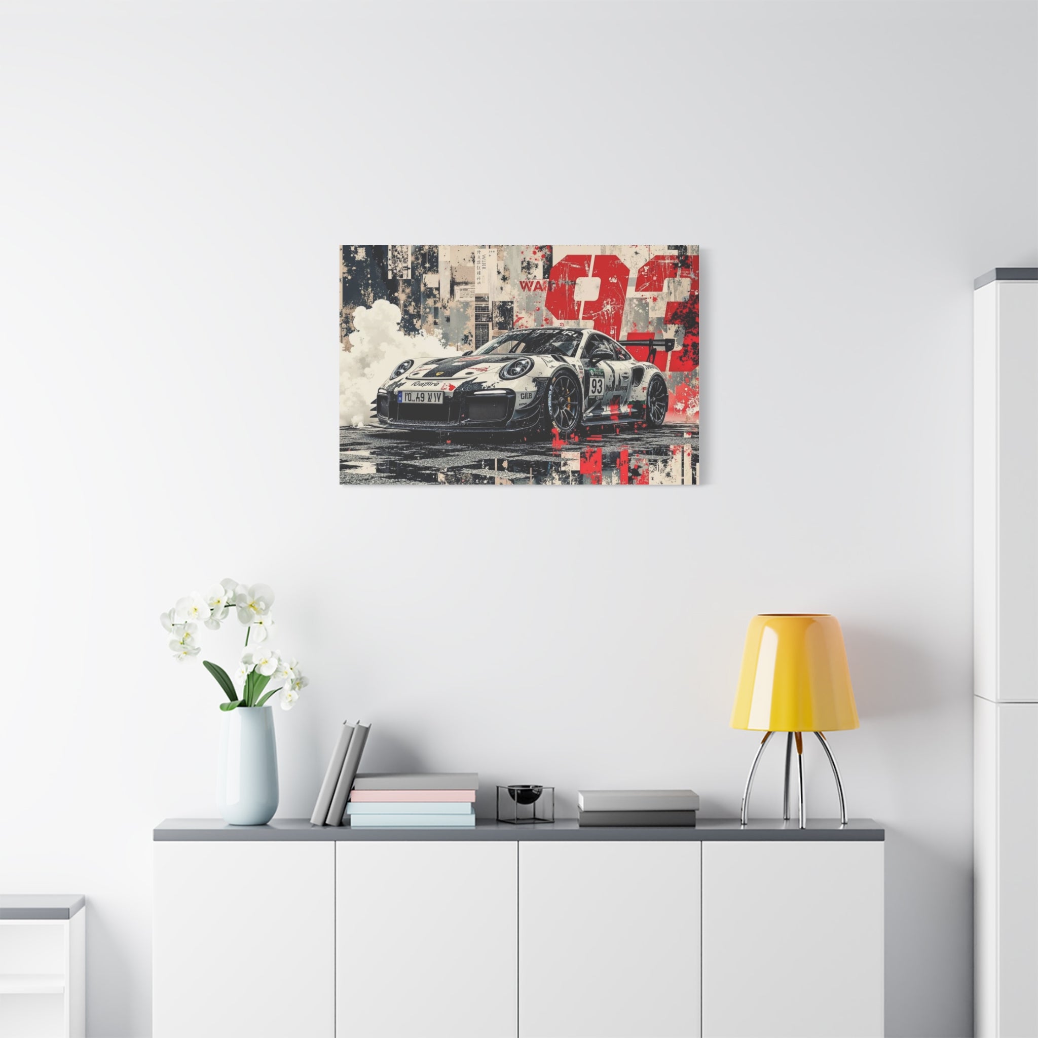 Racing Porsche 93 Canvas Wall Art — Stretched Matte Motorsport Print