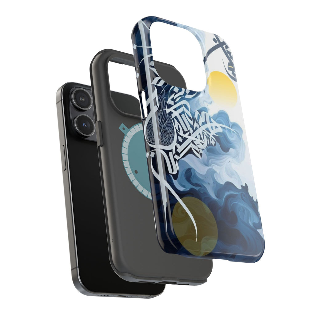 Magnetic Impact-Resistant Case — Blue Nautical Wave Mandala Design