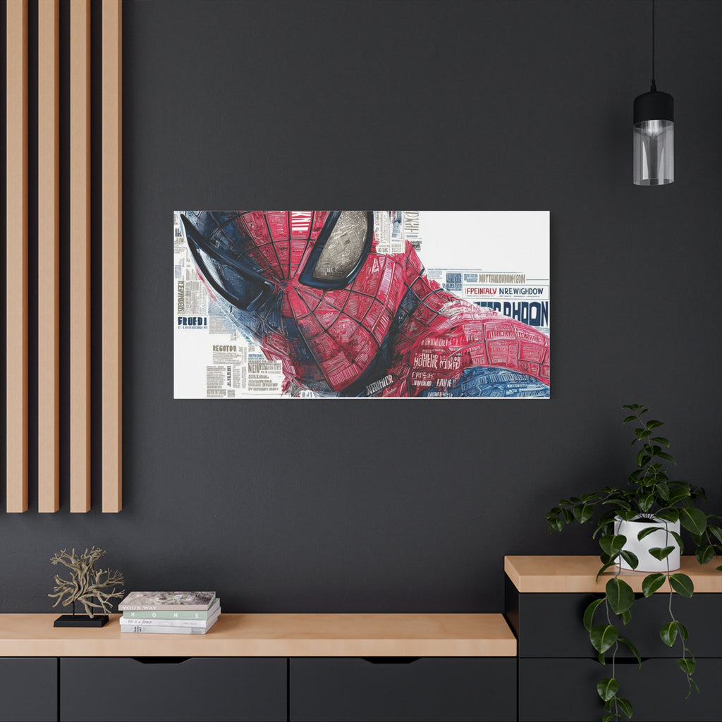 Superhero Portrait Matte Canvas Wall Art Spiderman - Stretched 1.25"
