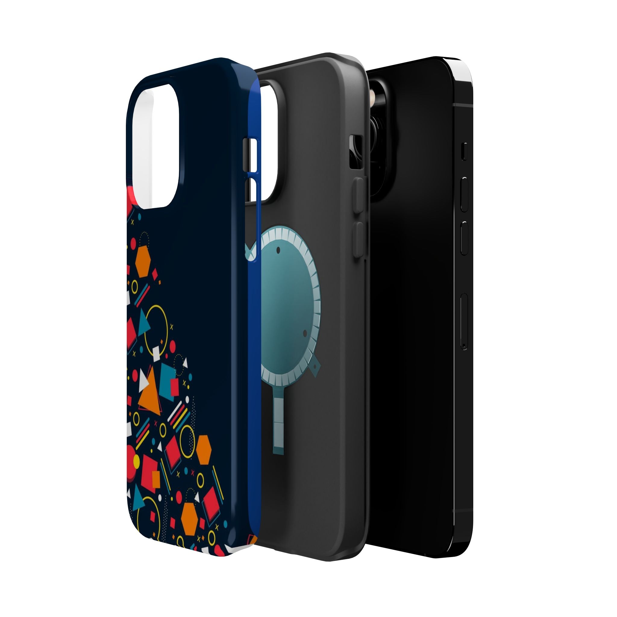 Magnetic Impact-Resistant Phone Case — Geometric Confetti Design