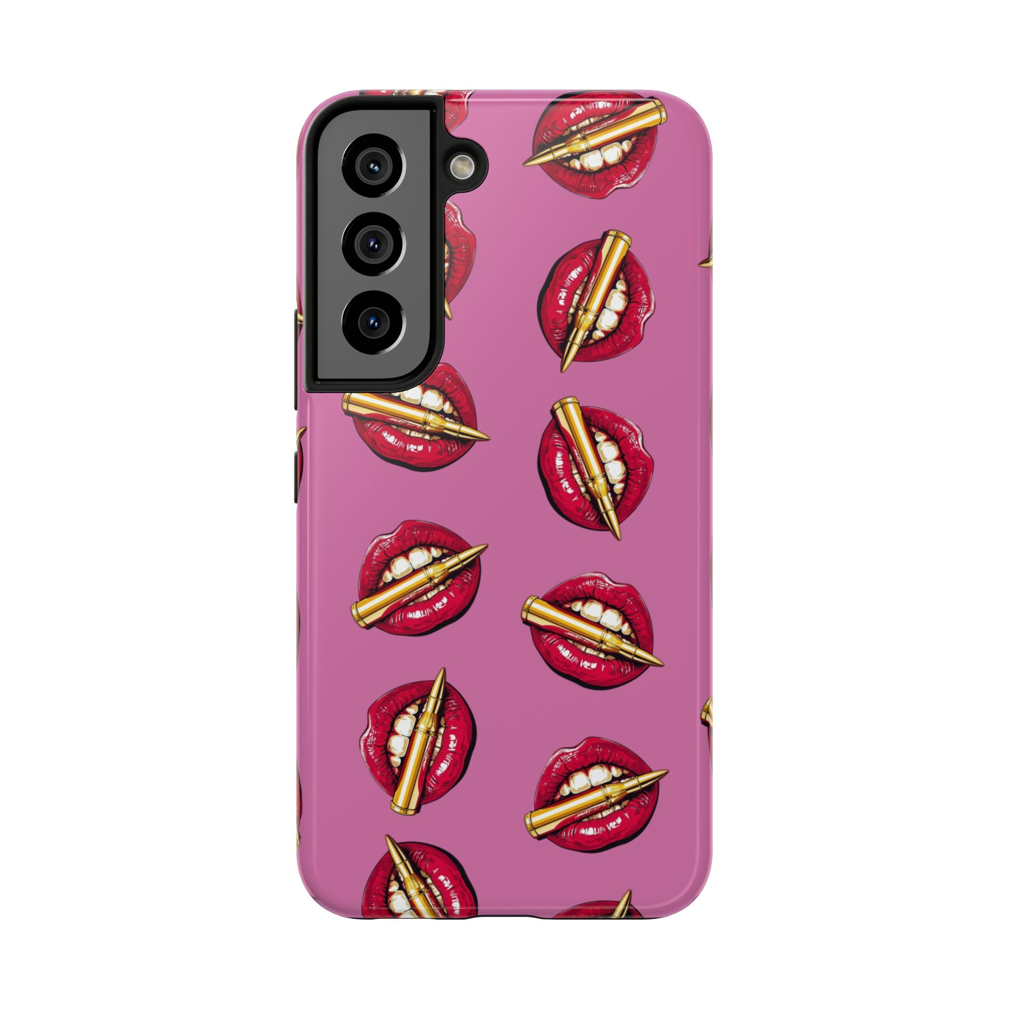 Red Lips with Cigarette Pattern Phone Case | Tough Phone Cases
