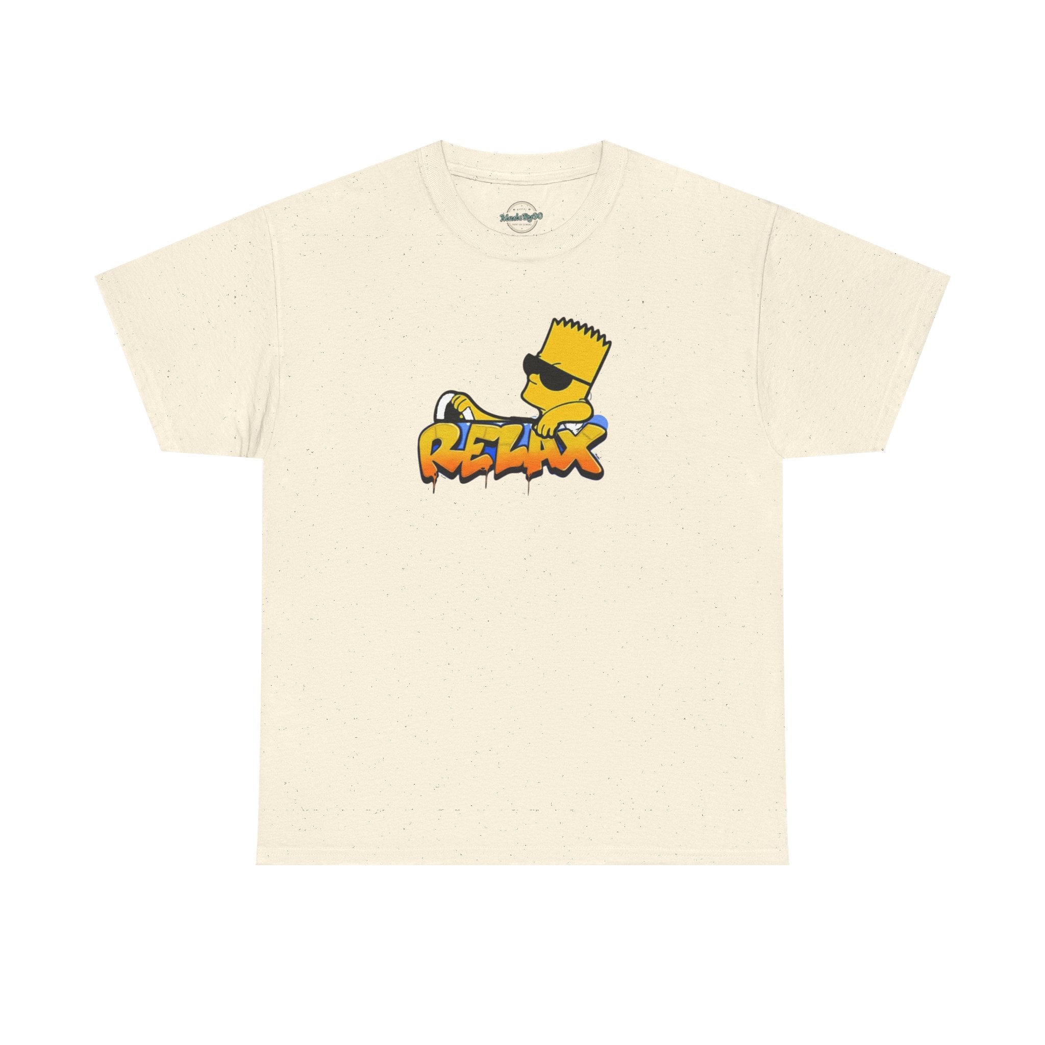 Relax Bart Graphic Tee — Retro Skate Cartoon T‑Shirt