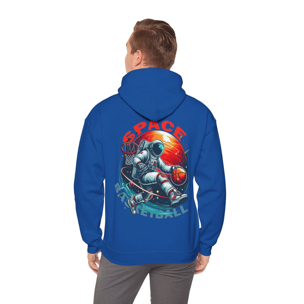 Space Basketball Hoodie - Astronaut Hoop Graphic Pullover
