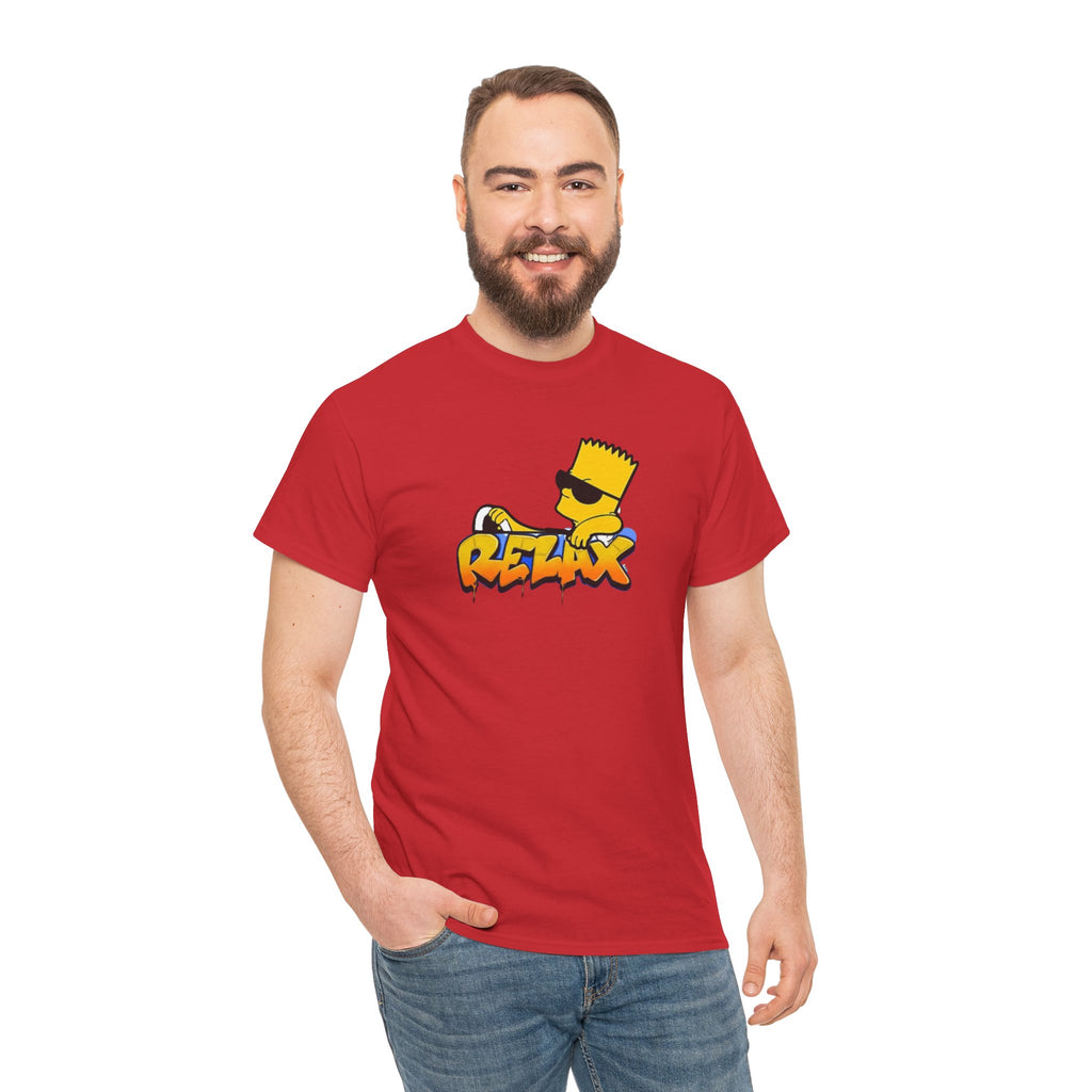 Relax Bart Graphic Tee — Retro Skate Cartoon T‑Shirt