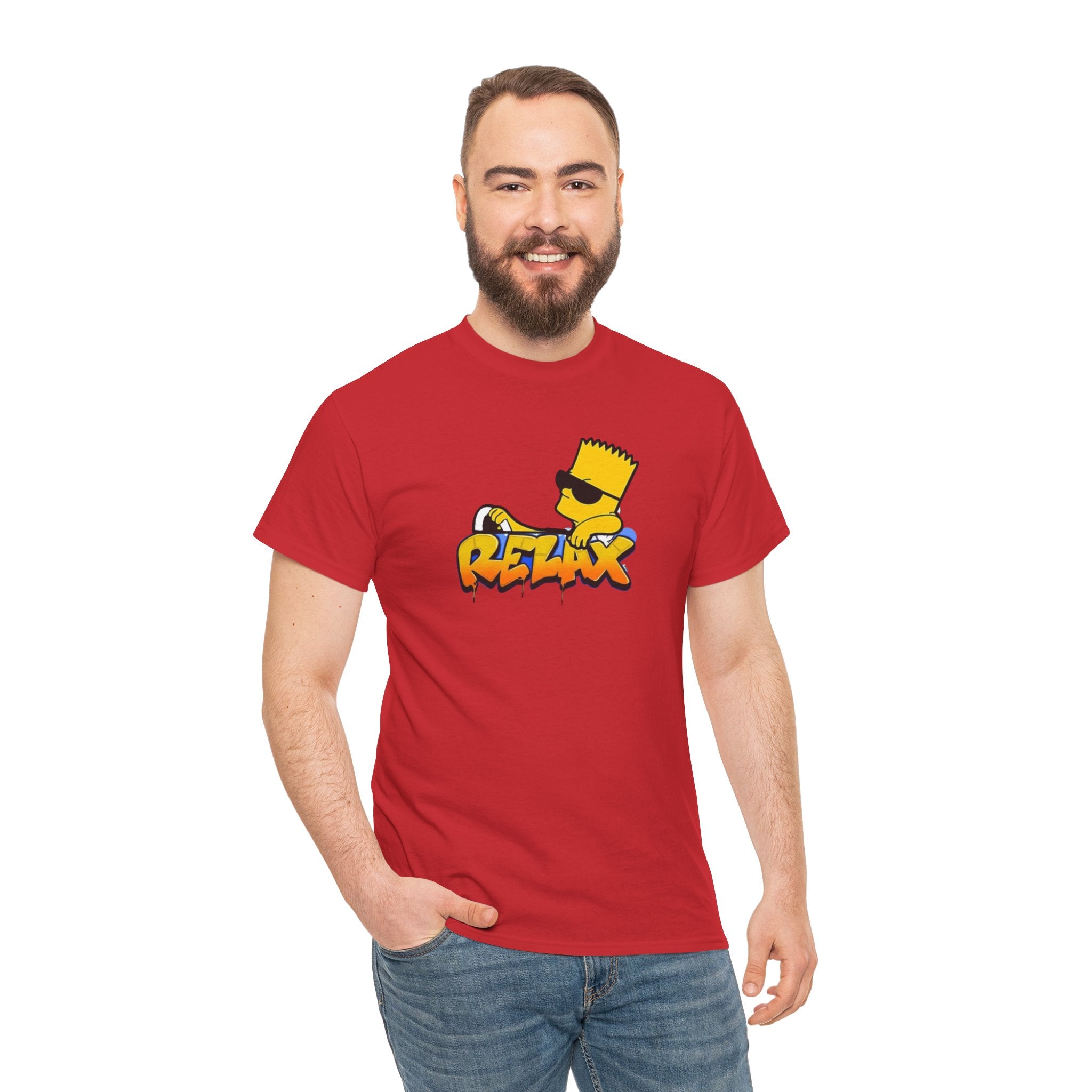 Relax Bart Graphic Tee — Retro Skate Cartoon T‑Shirt