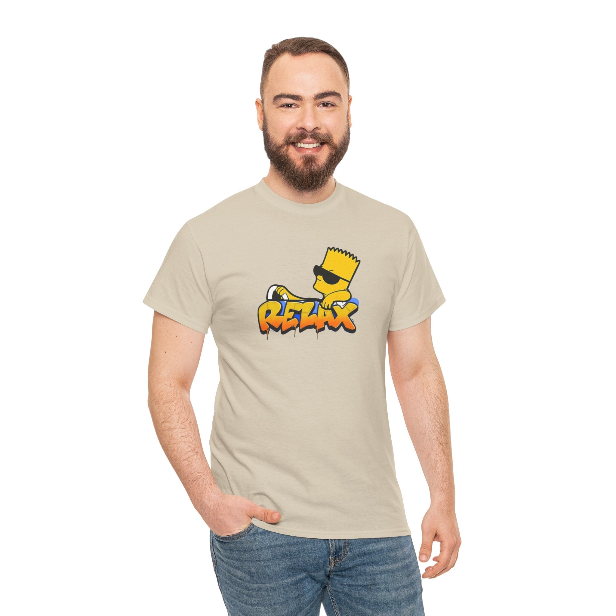 Relax Bart Graphic Tee — Retro Skate Cartoon T‑Shirt