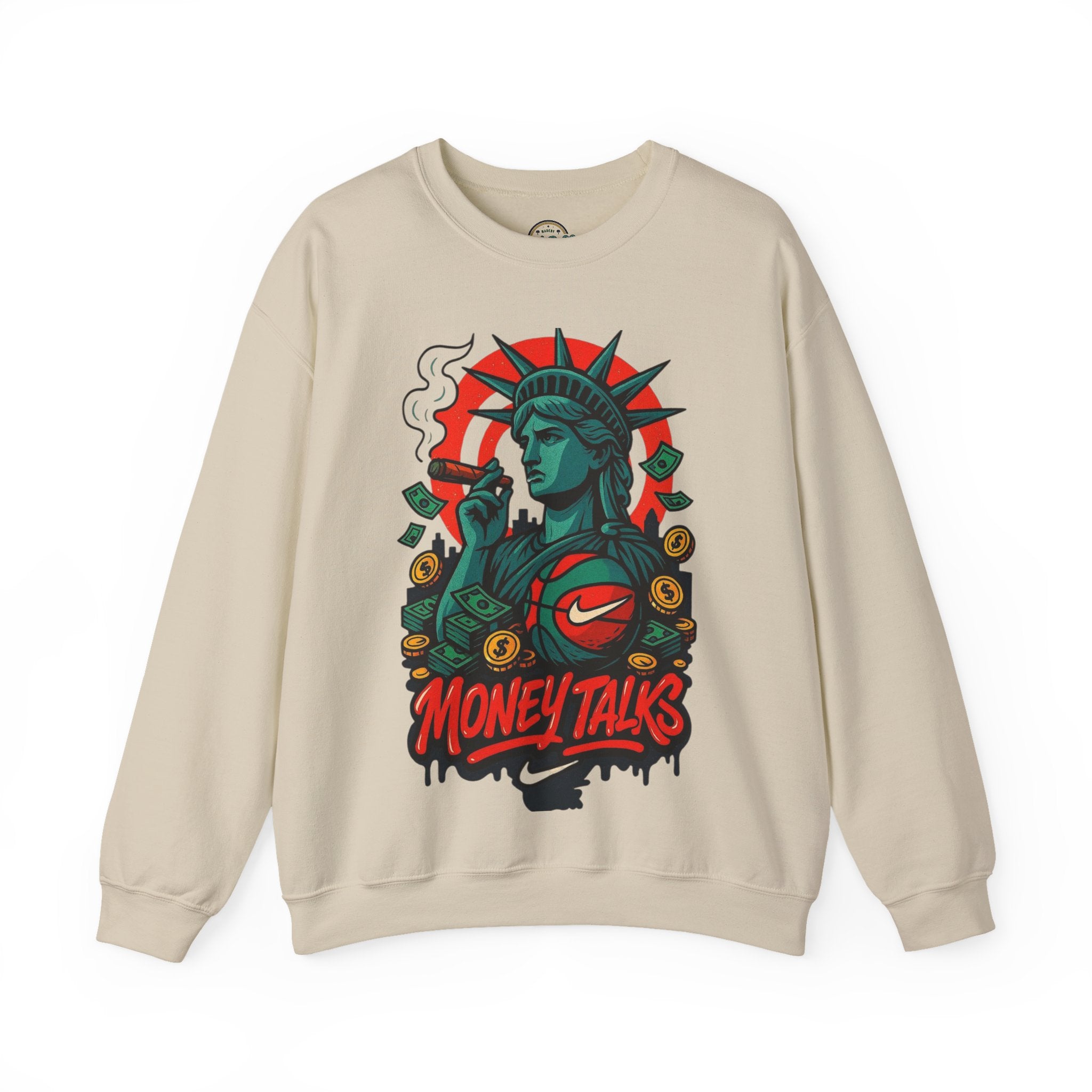 Money Talks Statue of Liberty Sweatshirt | Urban Streetwear