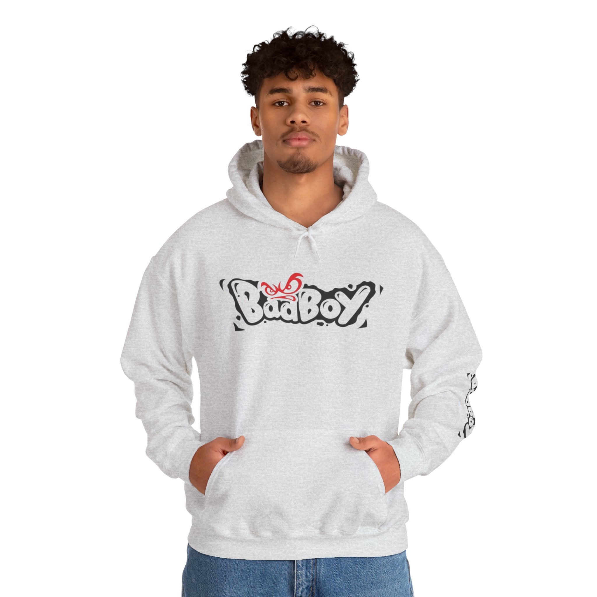 Bad Boy Graffiti Hoodie – Streetwear Logo Pullover with Sleeve Graphic