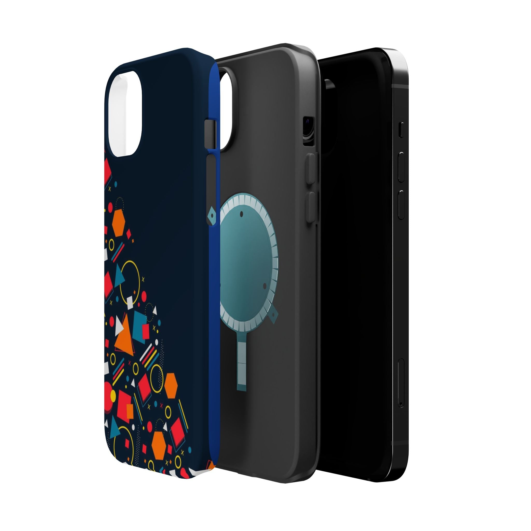 Magnetic Impact-Resistant Phone Case — Geometric Confetti Design