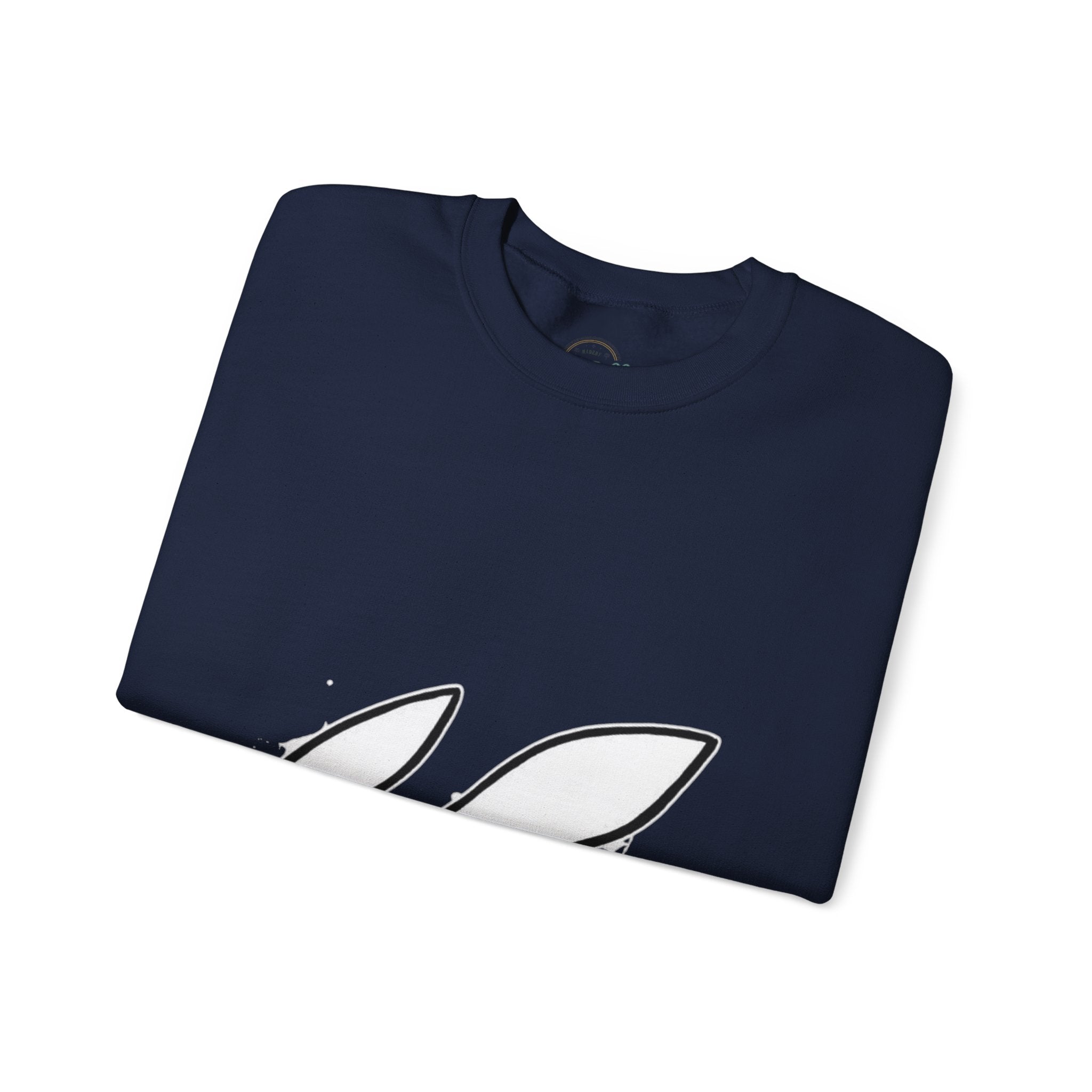 Crewneck Sweatshirt — Grinning Bunny Line Art Crewneck