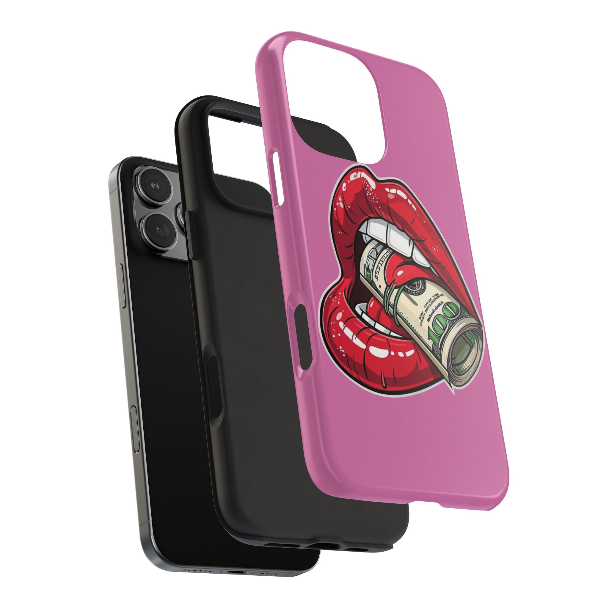 Red Lips Holding Money phone case | Tough Phone Cases