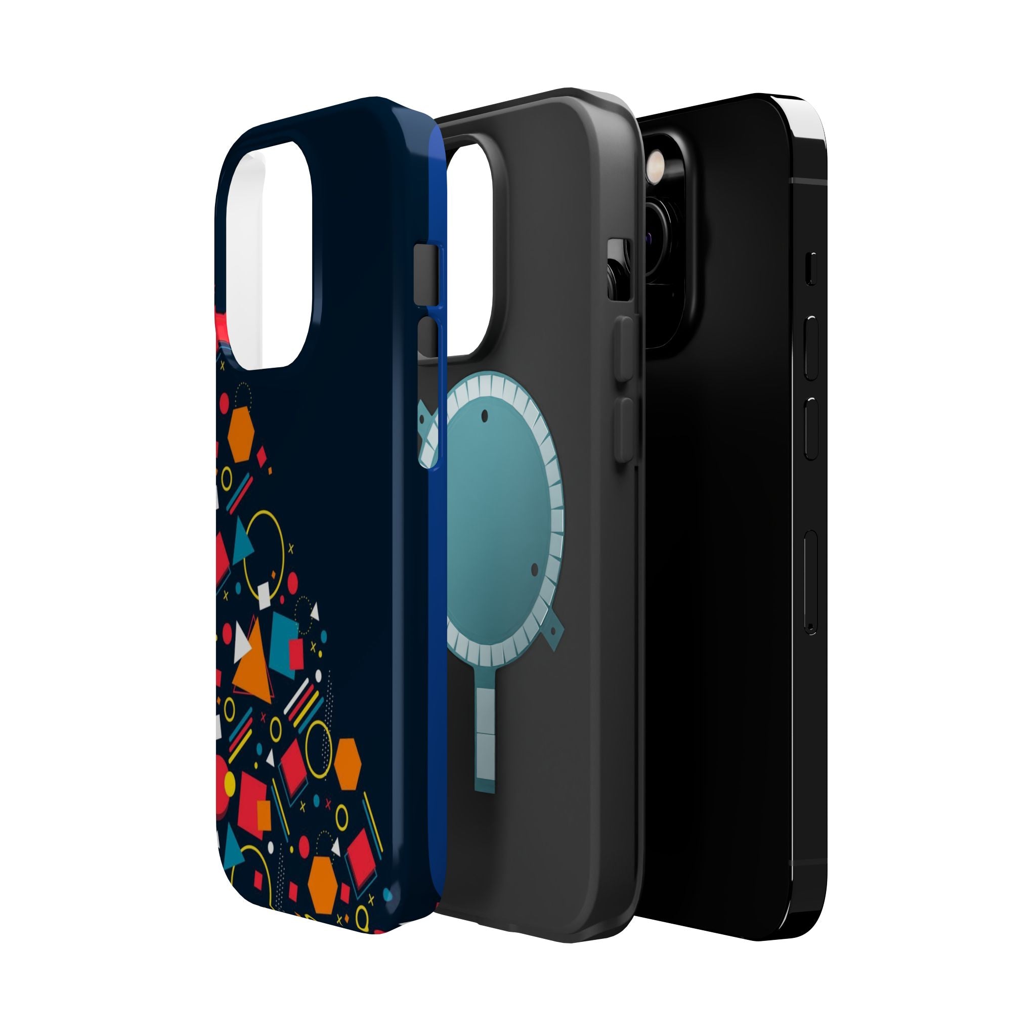 Magnetic Impact-Resistant Phone Case — Geometric Confetti Design