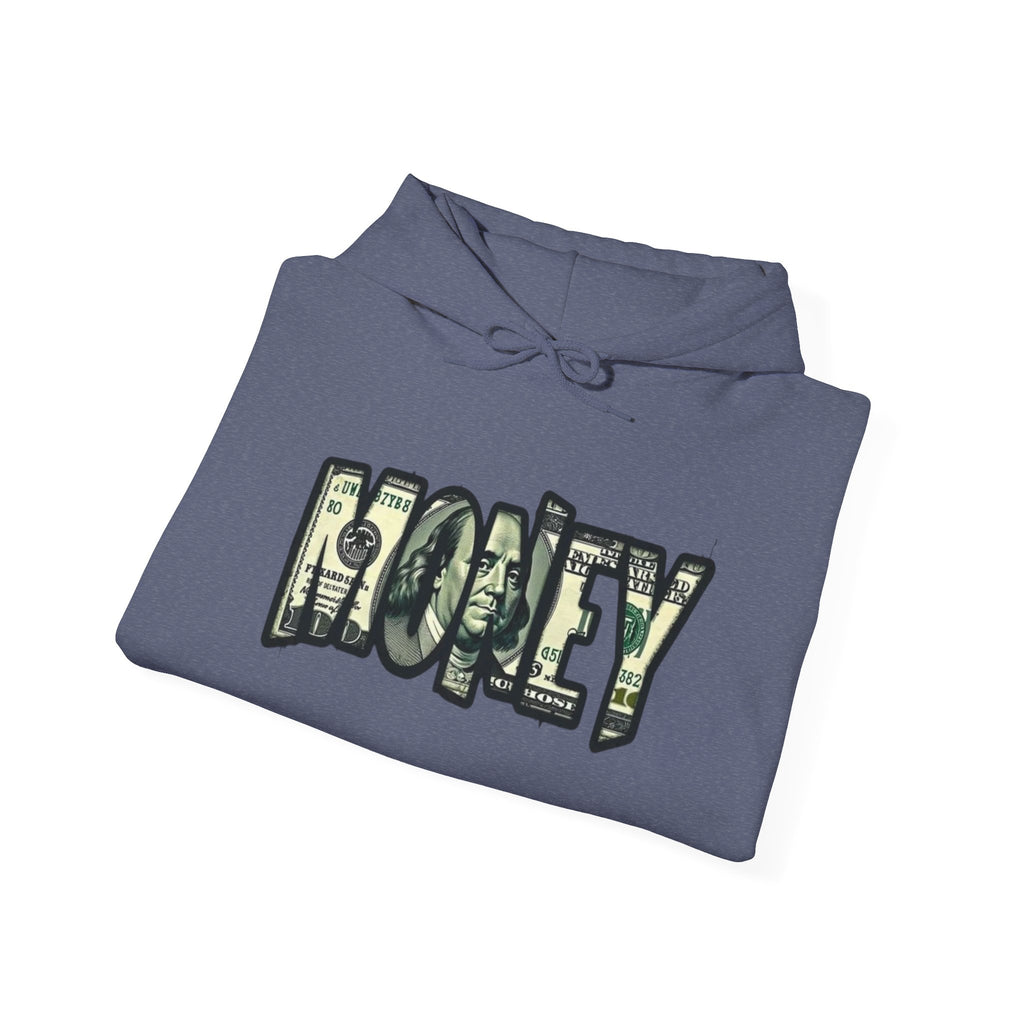 Money Graphic Hoodie — Bold Cash Text Streetwear Pullover
