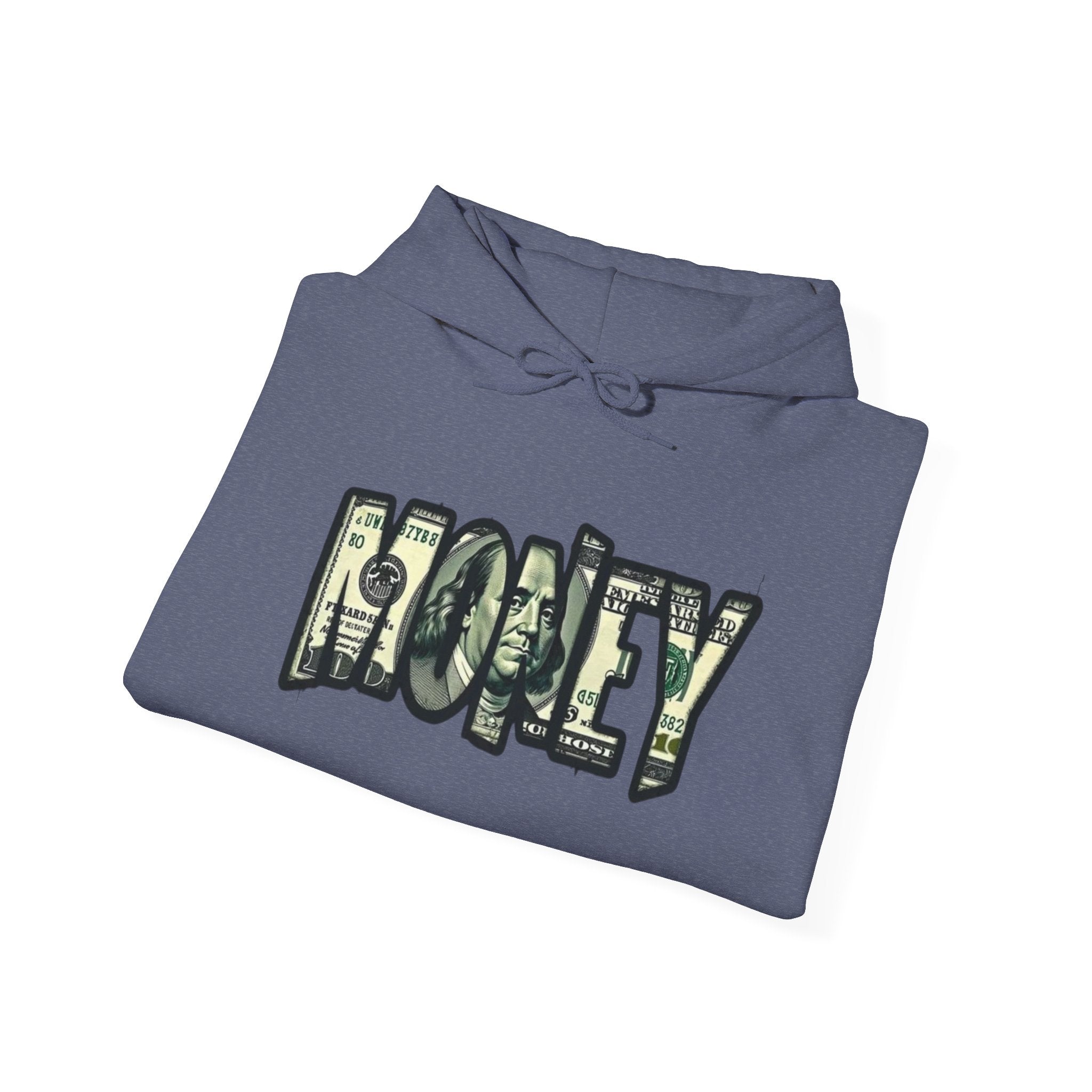 Money Graphic Hoodie — Bold Cash Text Streetwear Pullover