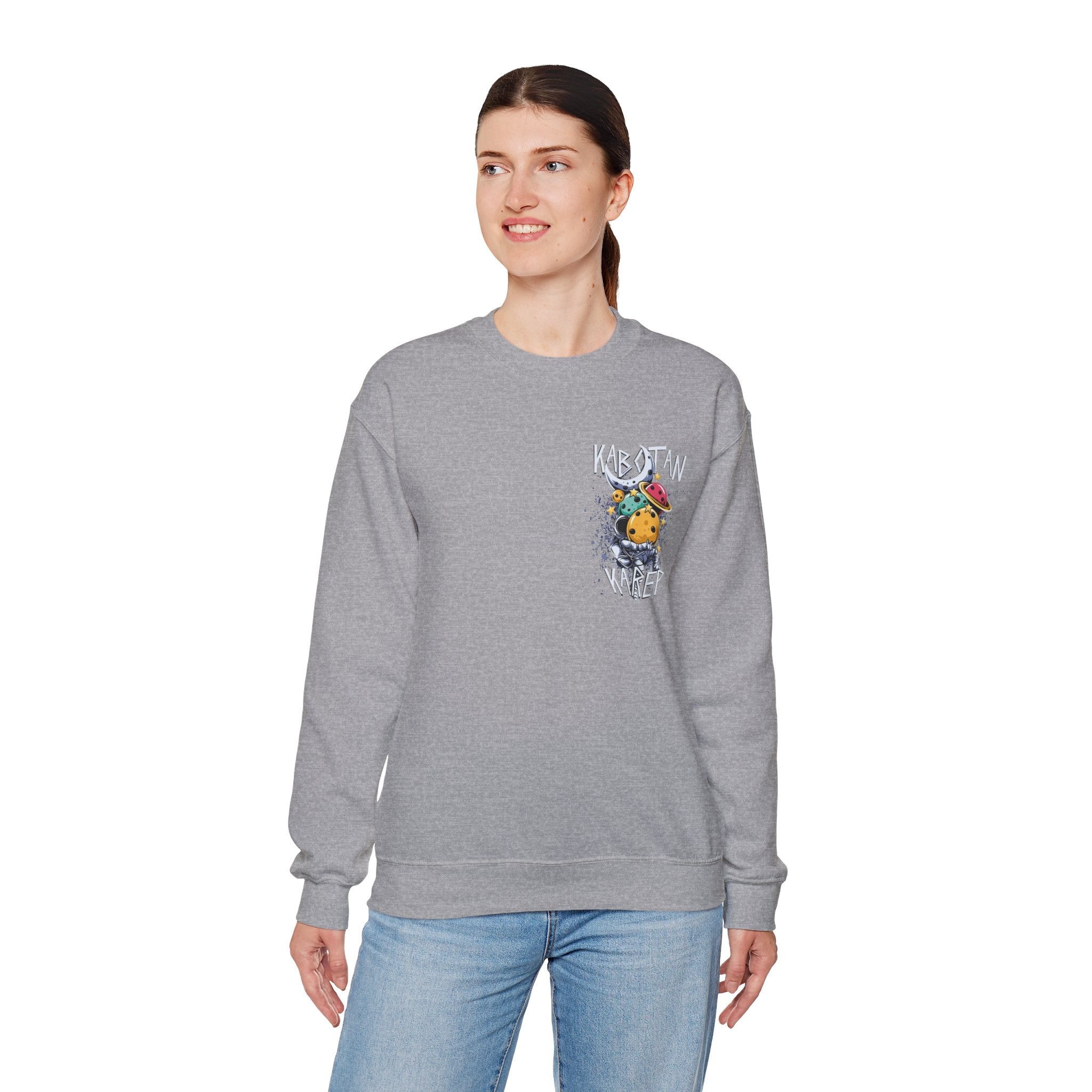 Kabytan Karep Space Crewneck Sweatshirt — Cute Planet Astronaut Graphic