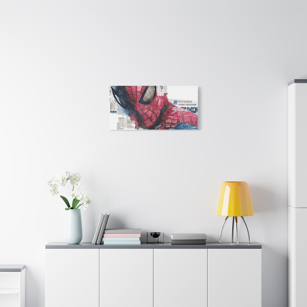 Superhero Portrait Matte Canvas Wall Art Spiderman - Stretched 1.25"