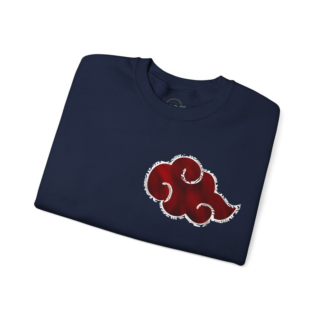 Akatsuki Cloud Crewneck Sweatshirt — Red Ninja Anime Graphic