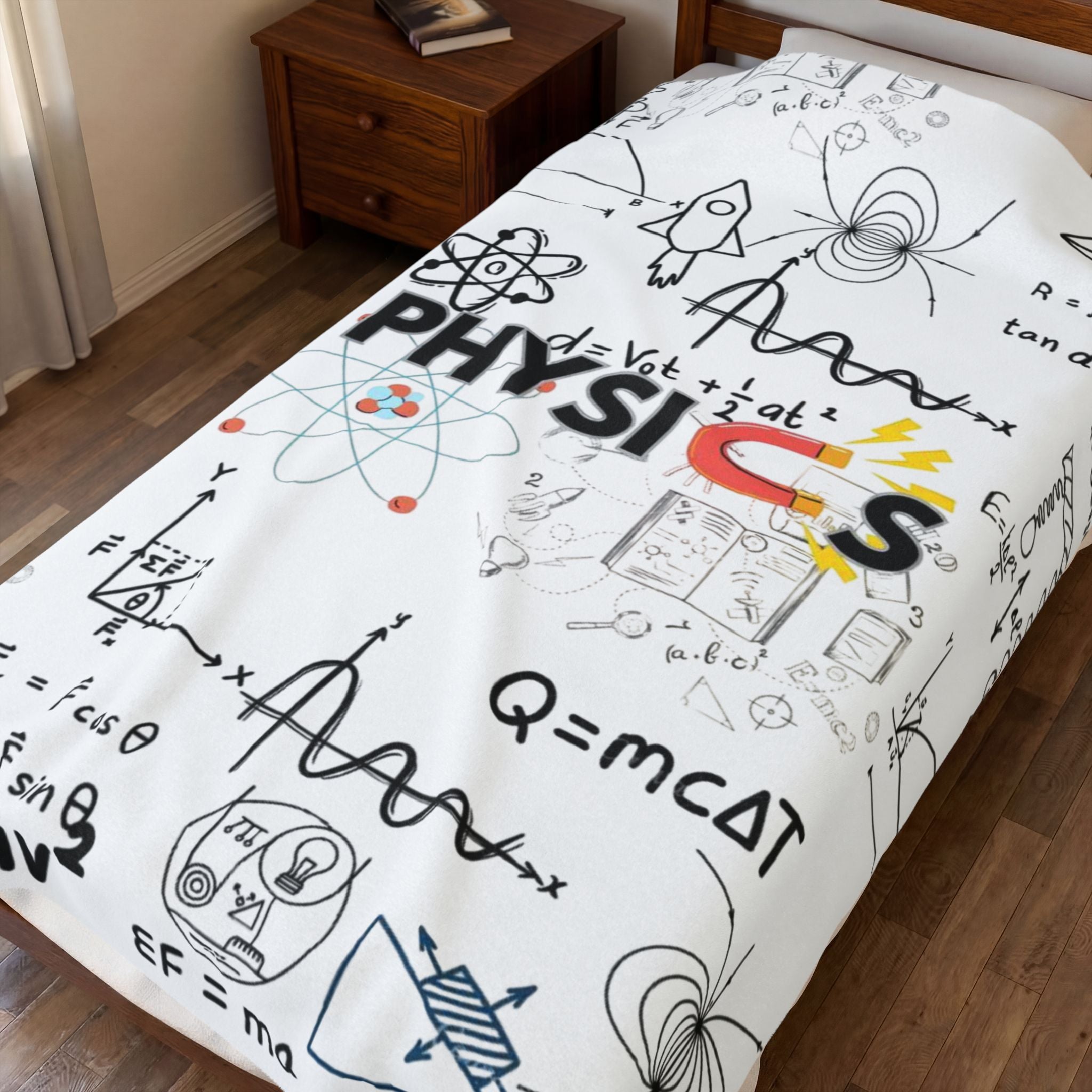 Physics Doodles Velveteen Plush Blanket