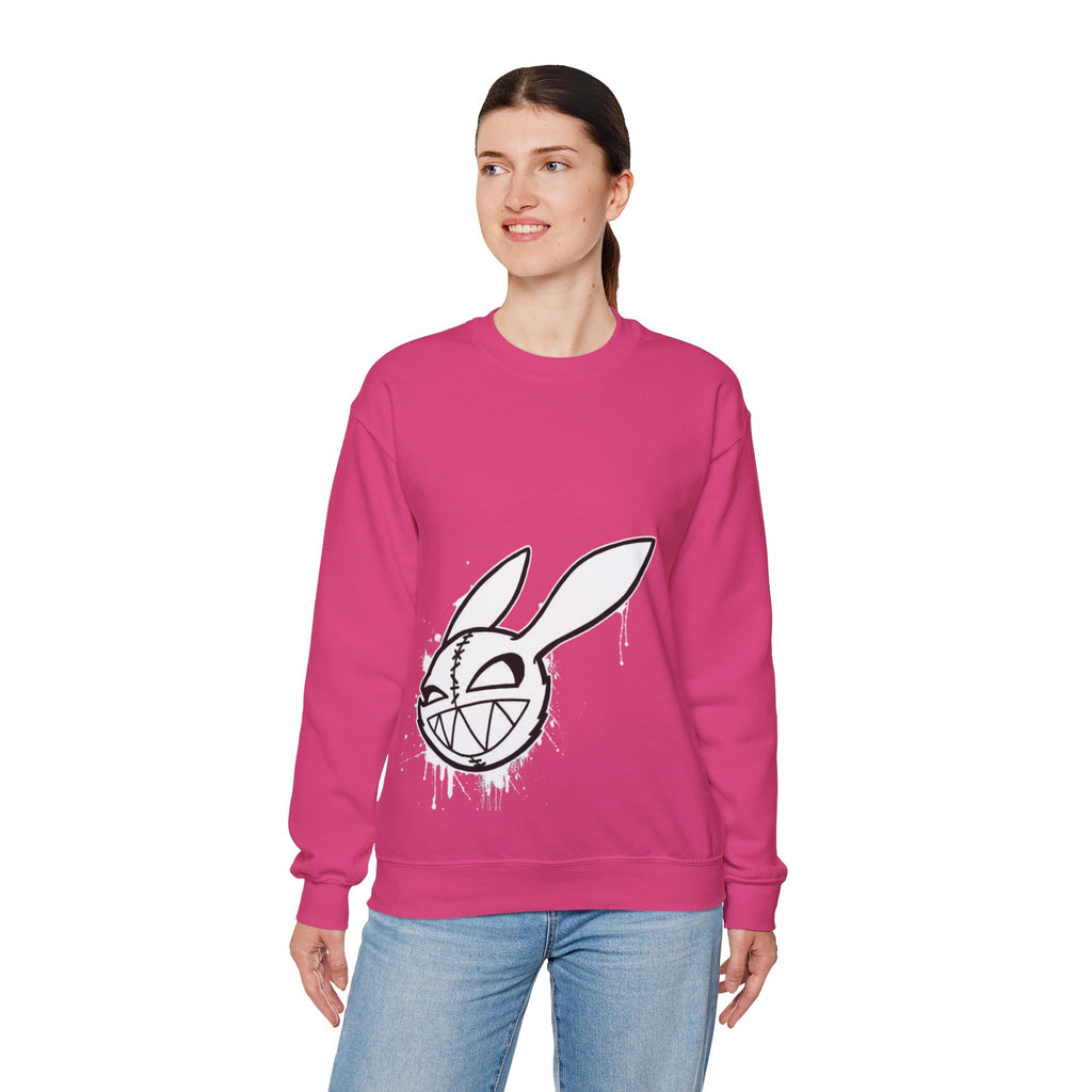 Crewneck Sweatshirt — Grinning Bunny Line Art Crewneck
