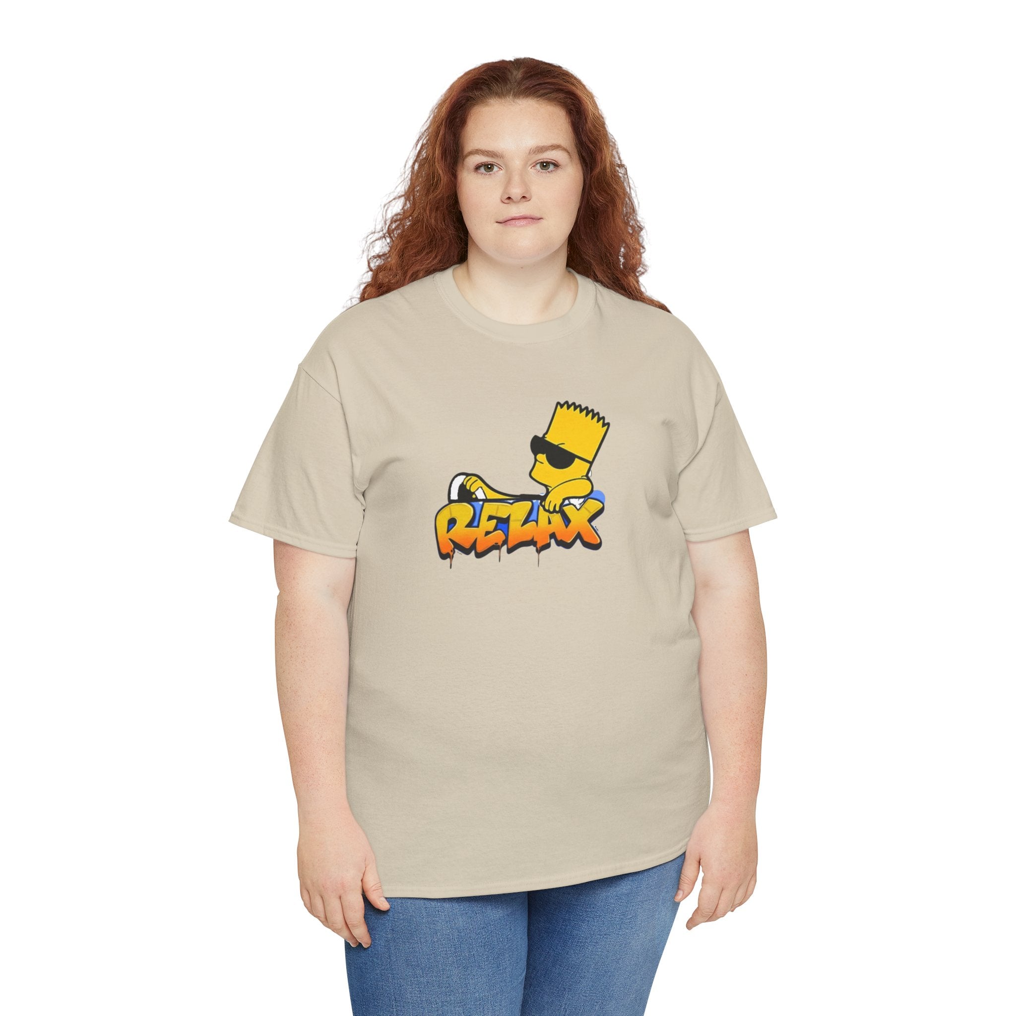 Relax Bart Graphic Tee — Retro Skate Cartoon T‑Shirt