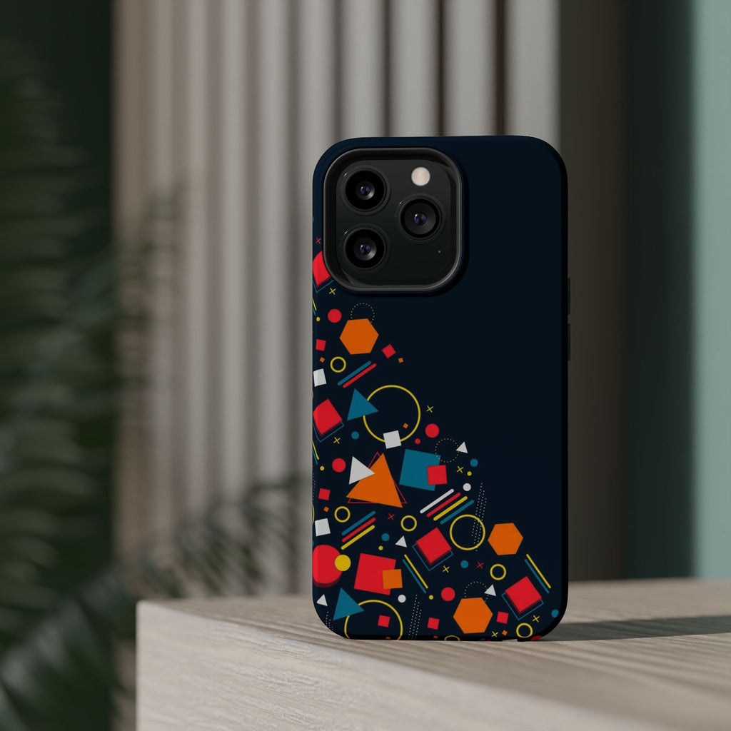 Magnetic Impact-Resistant Phone Case — Geometric Confetti Design
