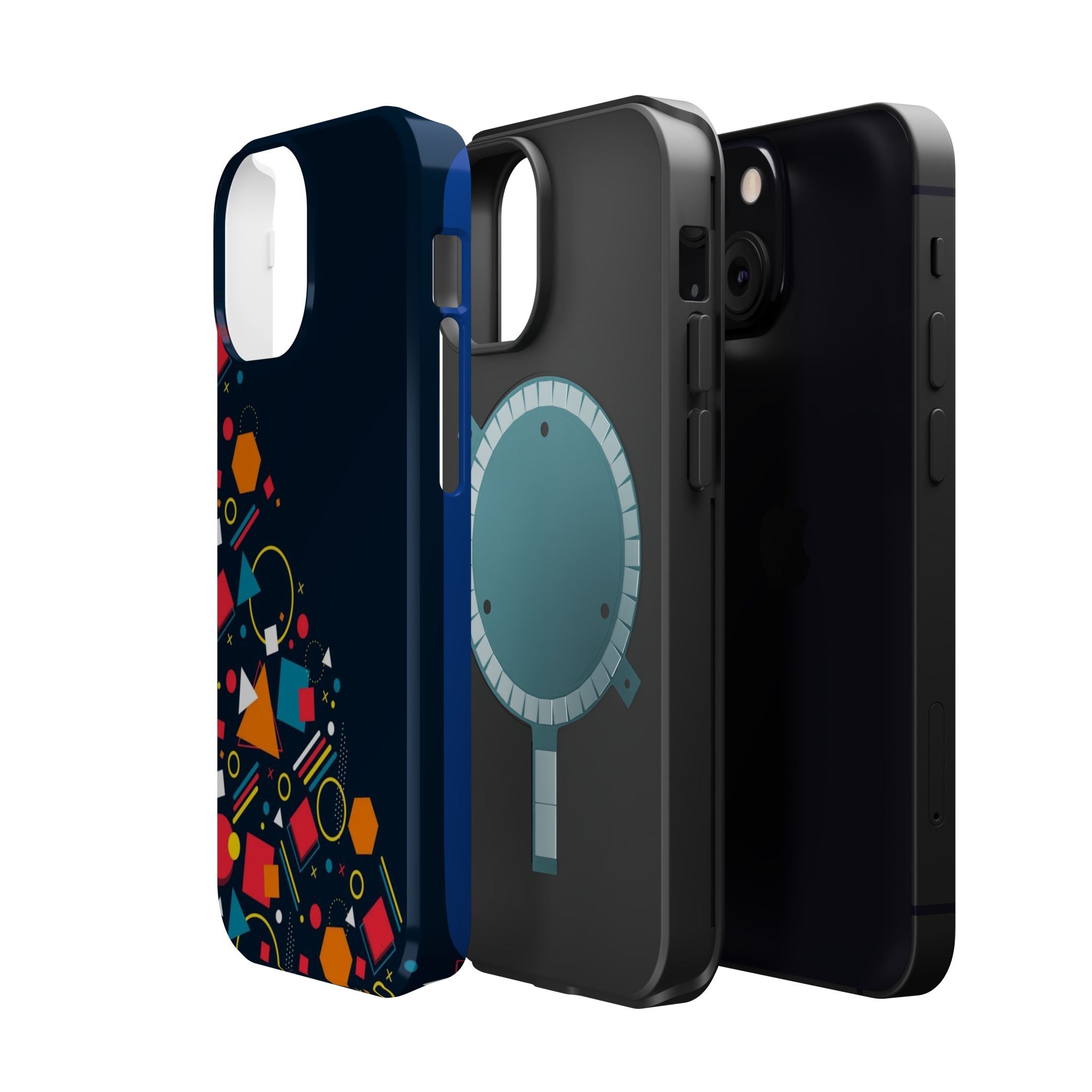 Magnetic Impact-Resistant Phone Case — Geometric Confetti Design
