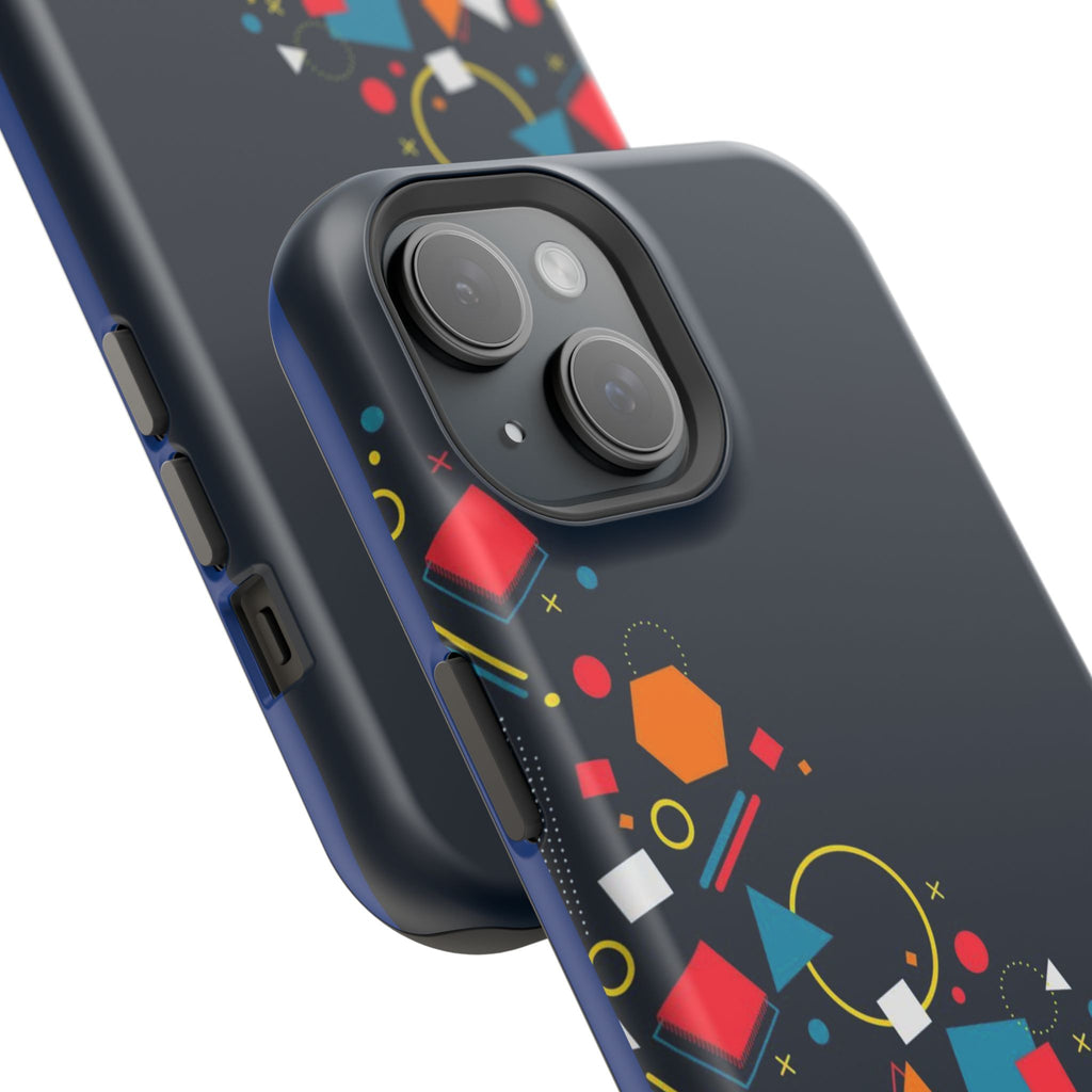 Magnetic Impact-Resistant Phone Case — Geometric Confetti Design