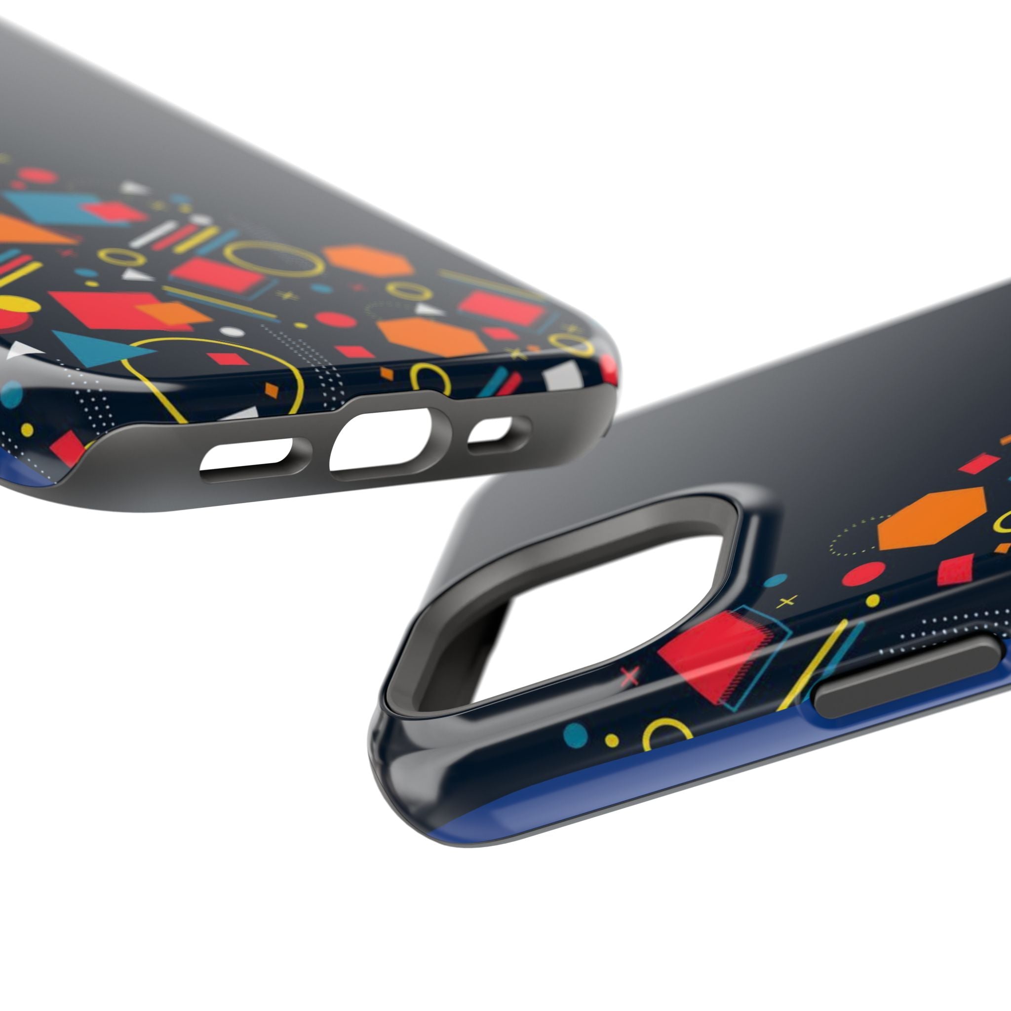 Magnetic Impact-Resistant Phone Case — Geometric Confetti Design